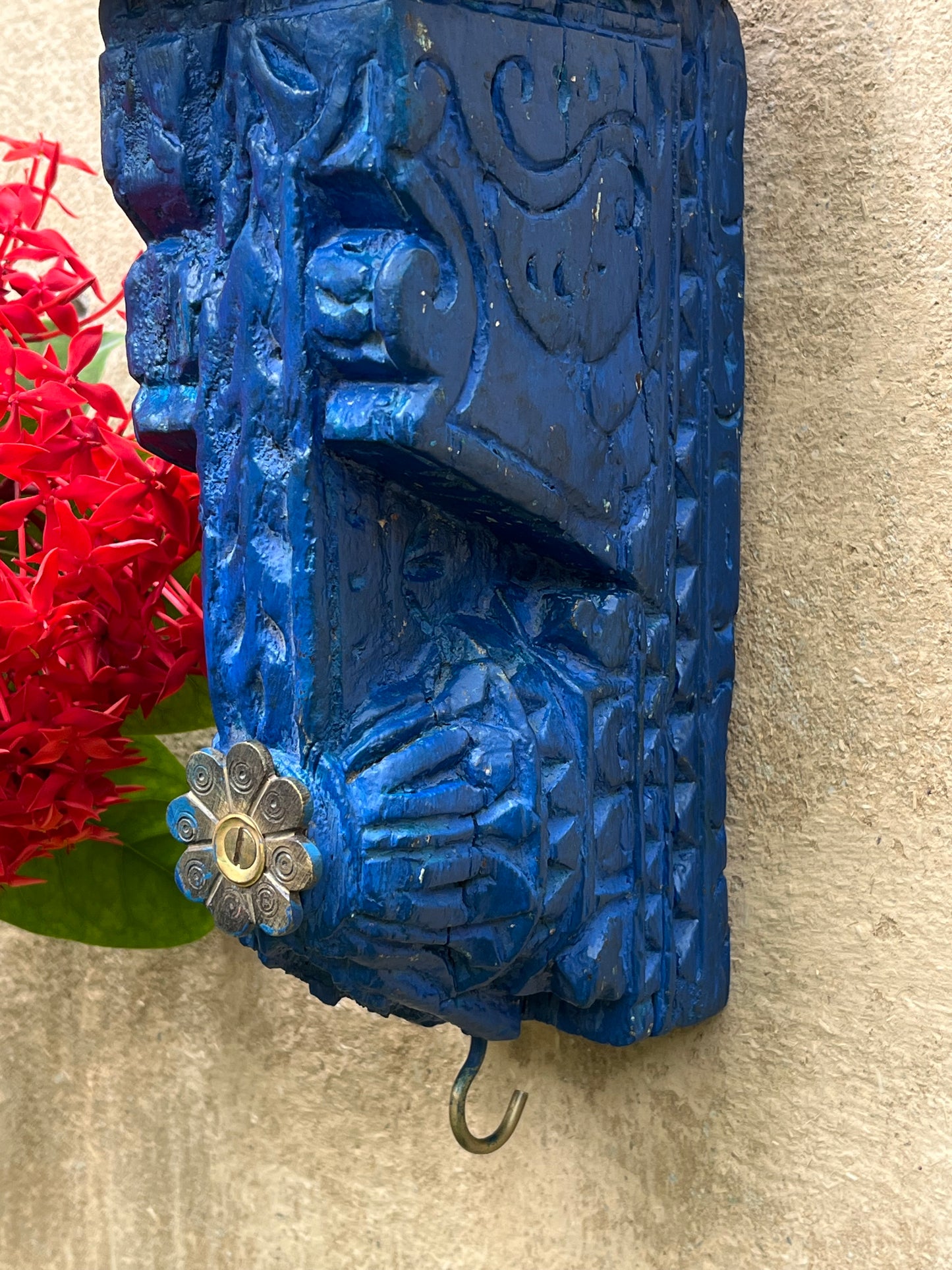 Wood Blue Wall Bracket