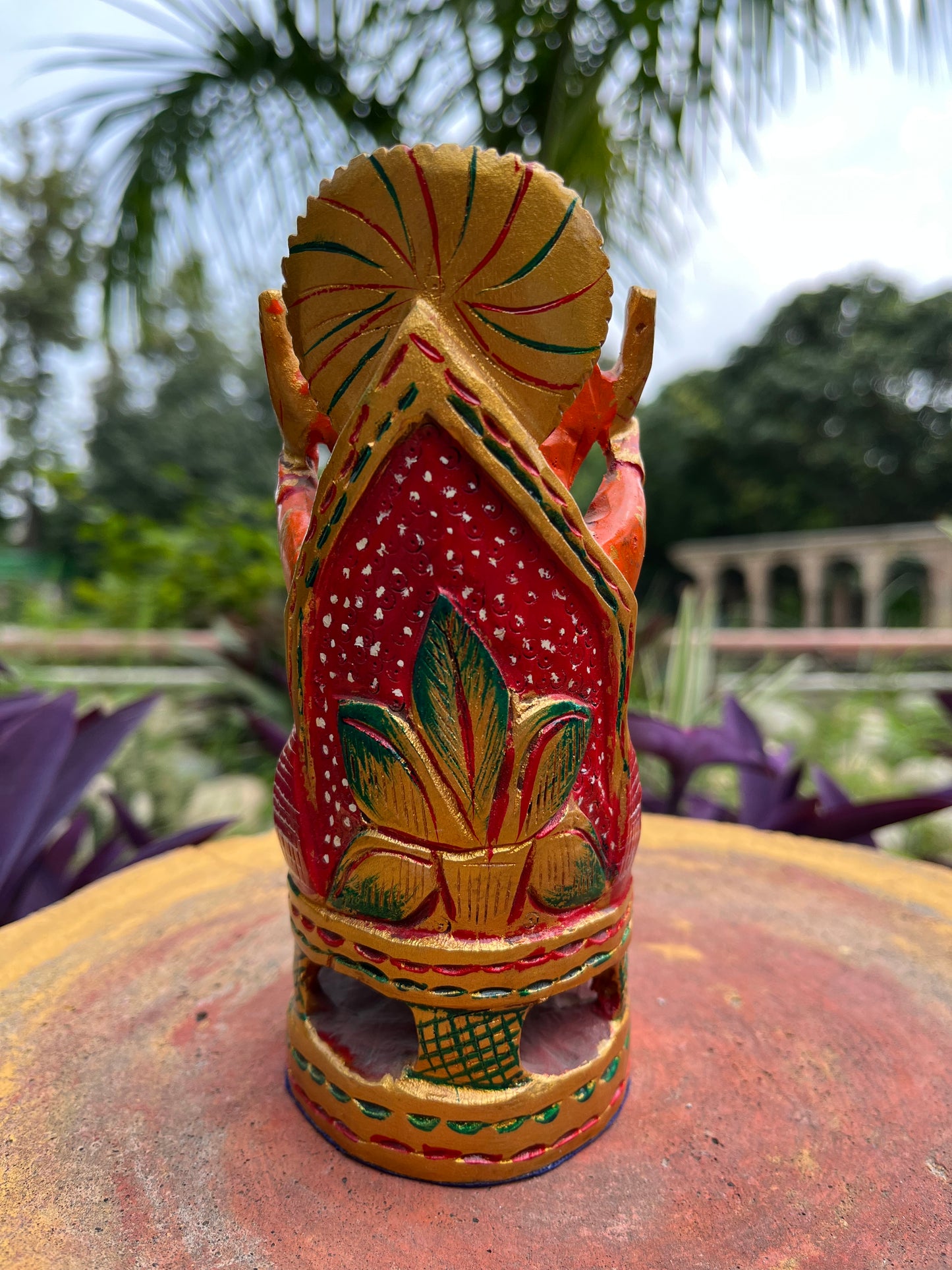 Orange Handpainted Divine Ganesha
