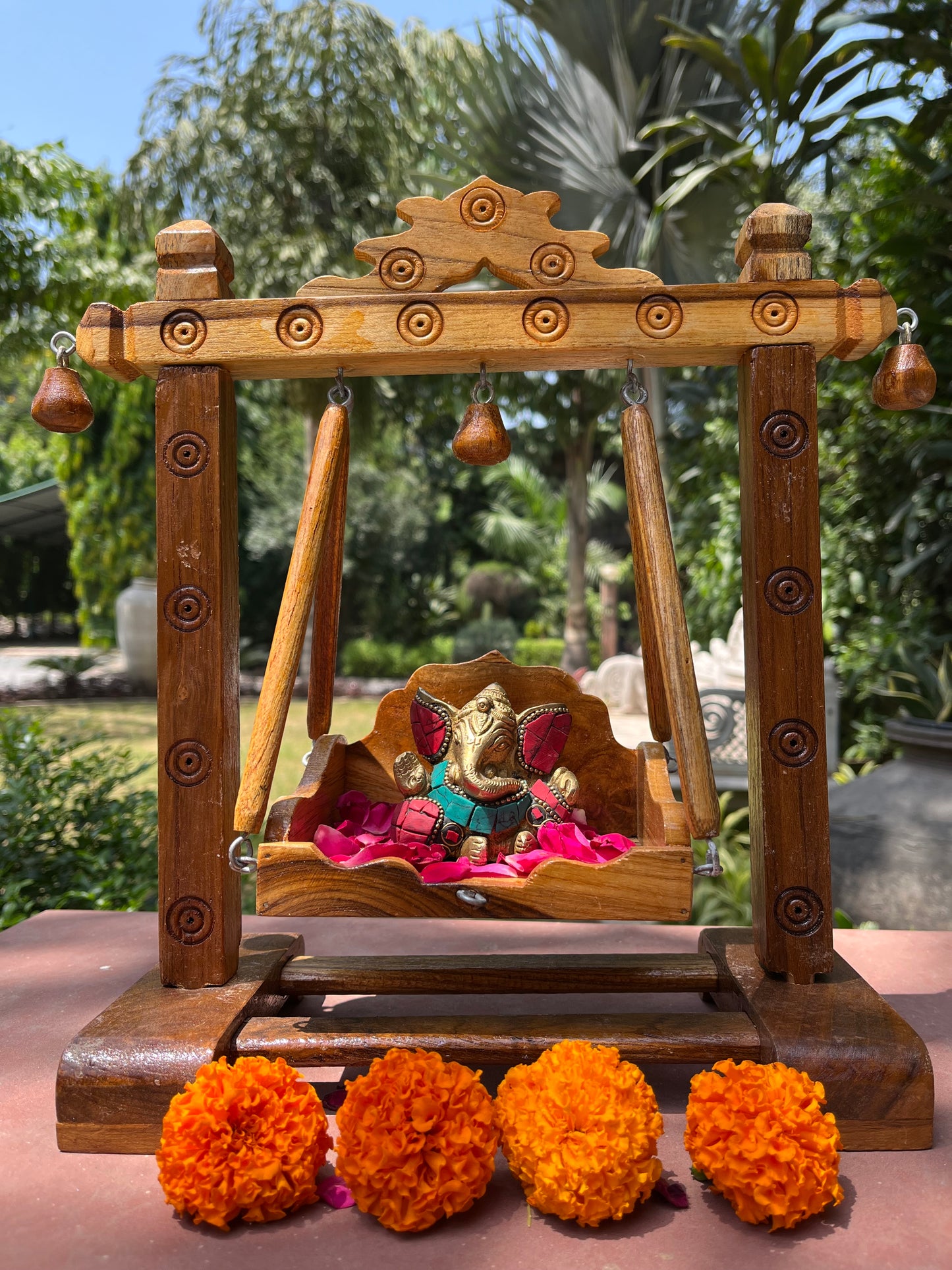 Wooden Hand-Carved Swing