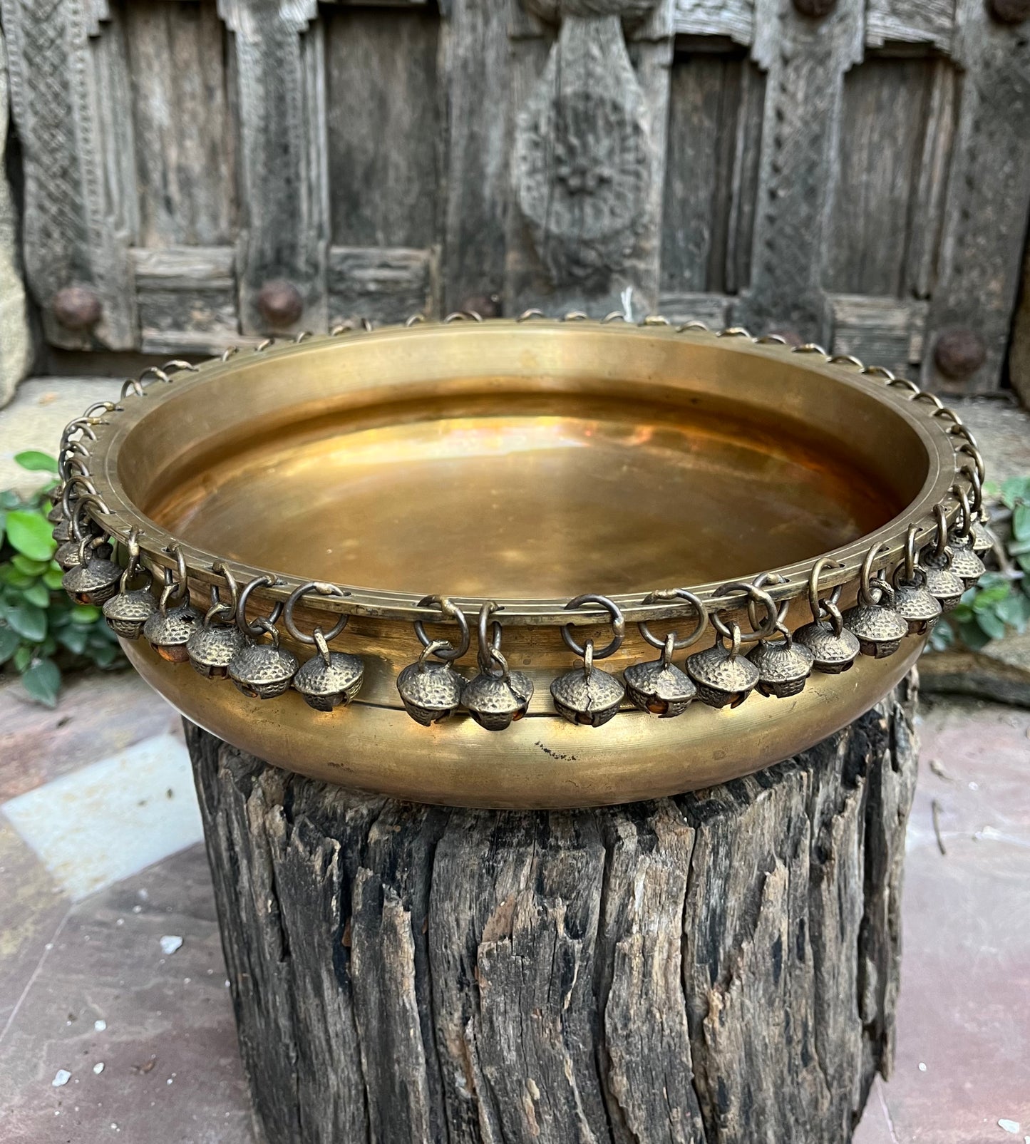 Pure Brass Ethnic Urli With Bells 12”