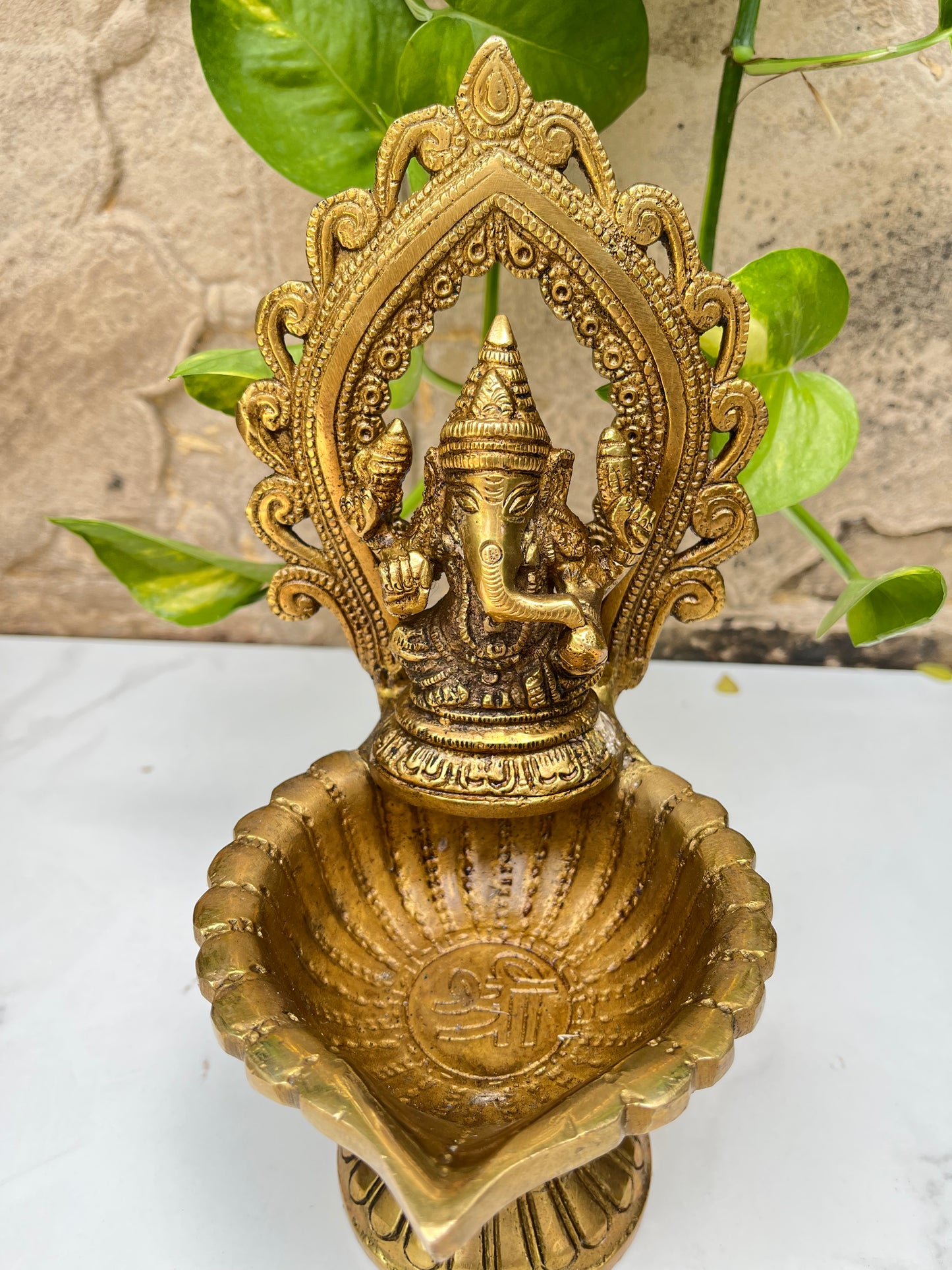 Brass Hand Crafted Ganesha Deepam