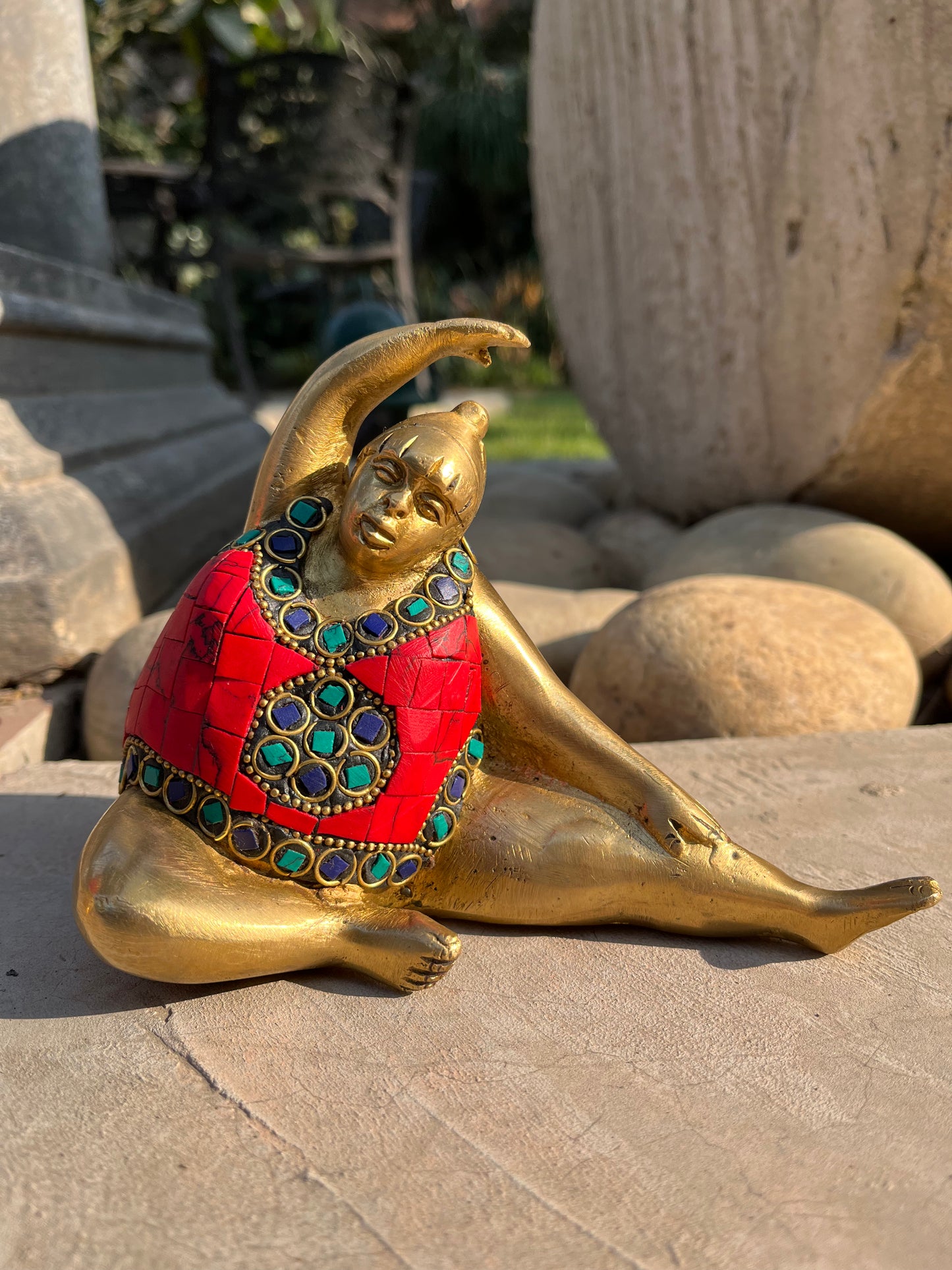 Brass Yogasan Sitting Woman