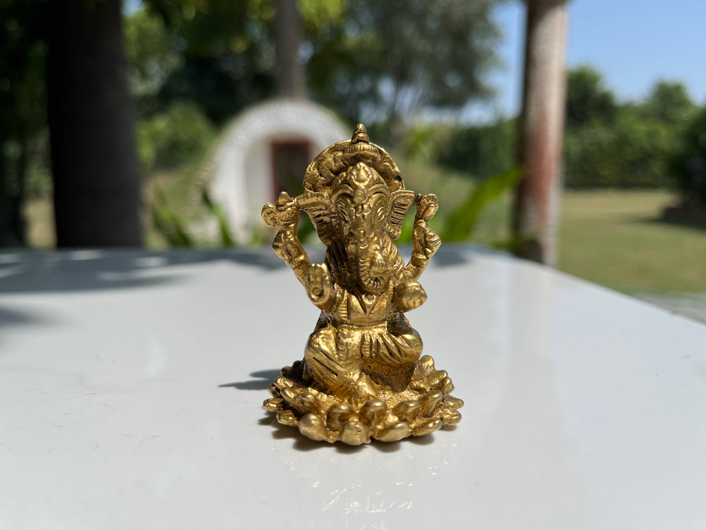Brass Small Ganesha Laxmi Sitting Set of 2