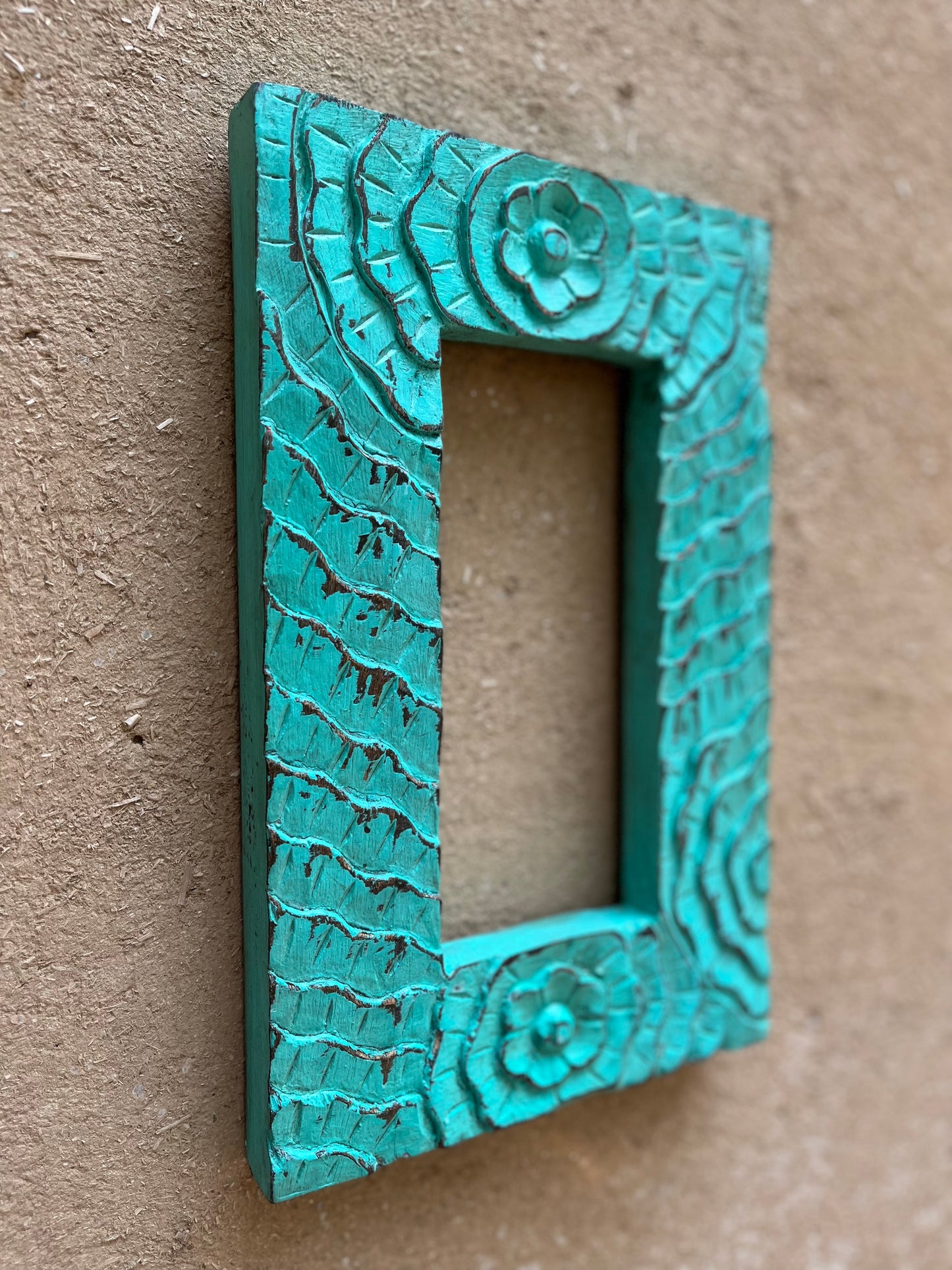 Wood Turquoise Designer Frame