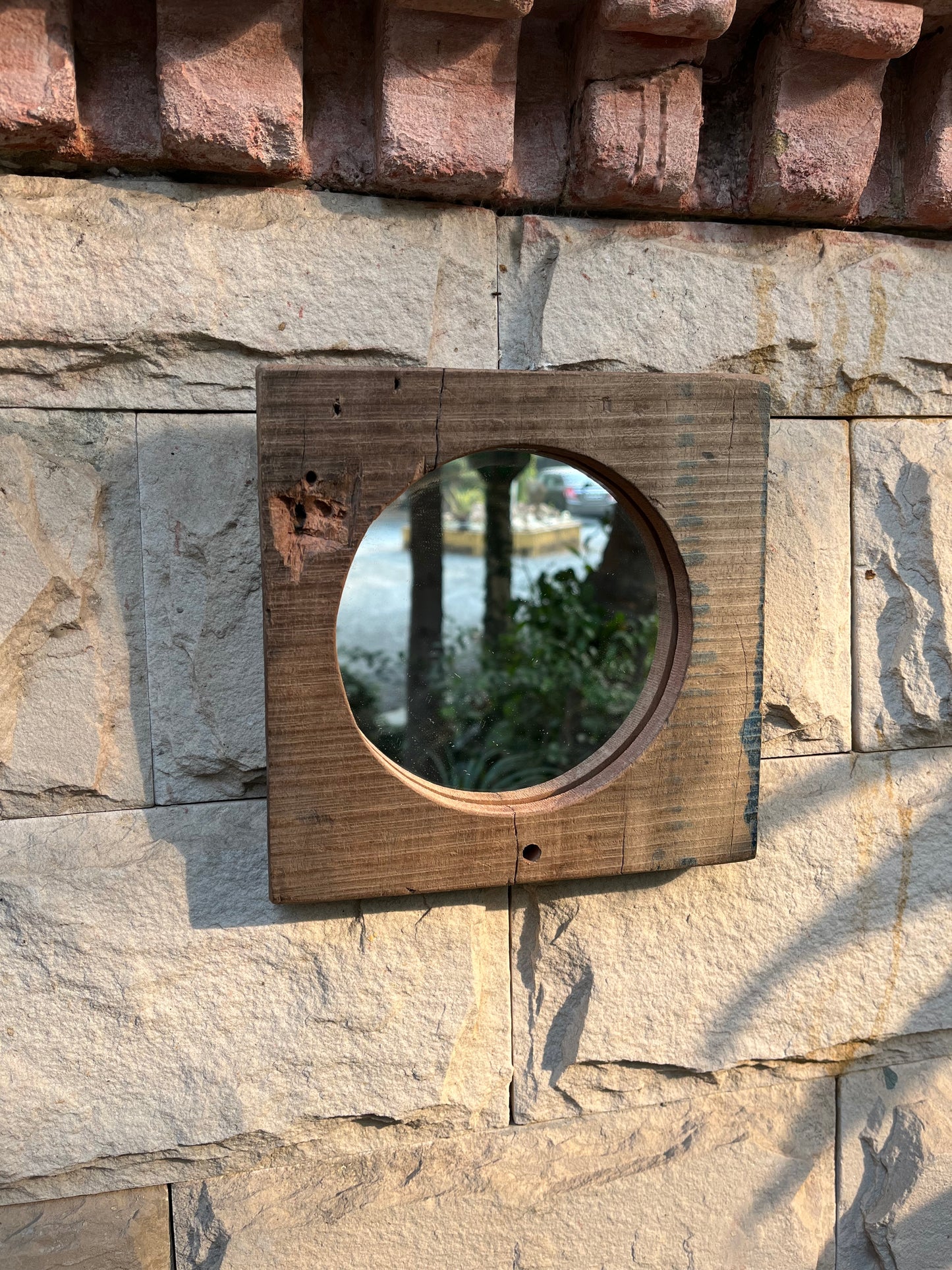Wood Rustic Square mirror