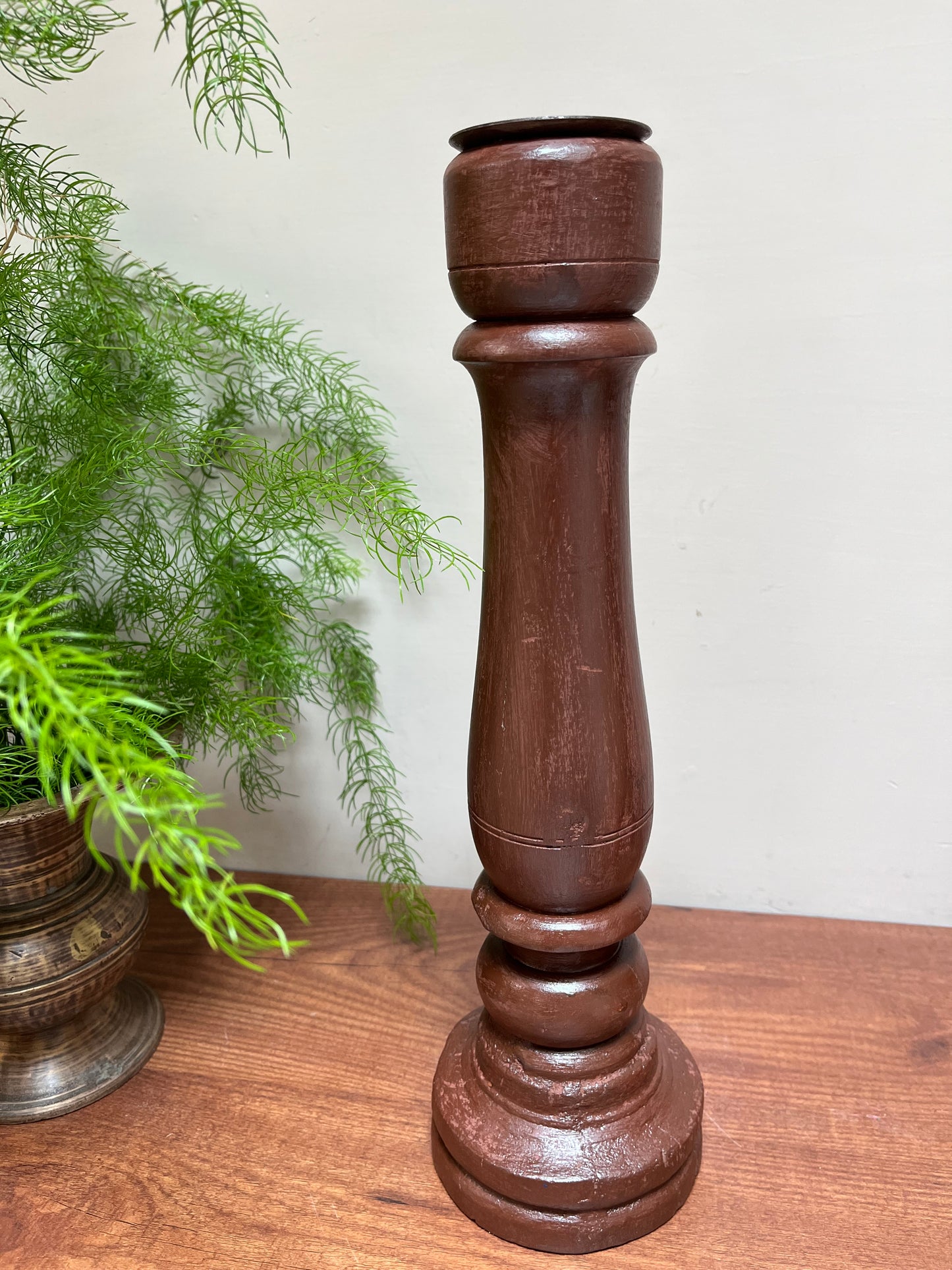 Wood Teak Candle Holder