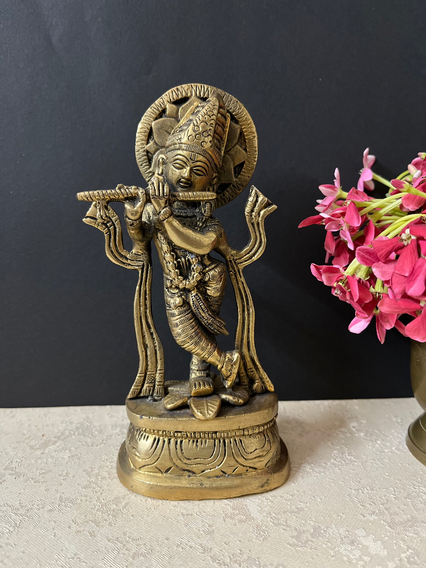 Brass Lord Divine Standing Krishna