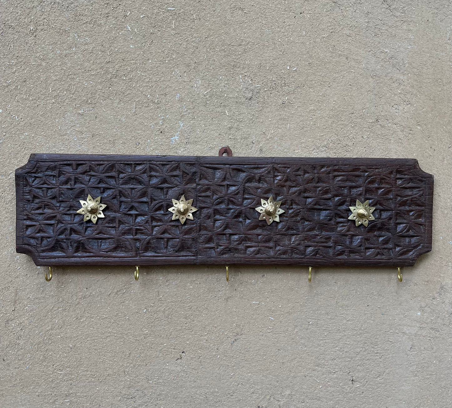 Hand Crafted Brass Flower Key Hook