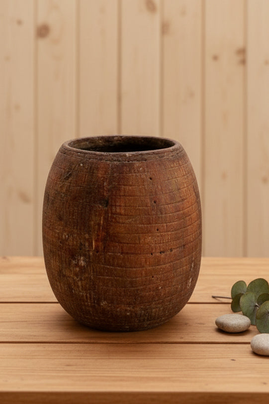 Round Rustic Flower Pot