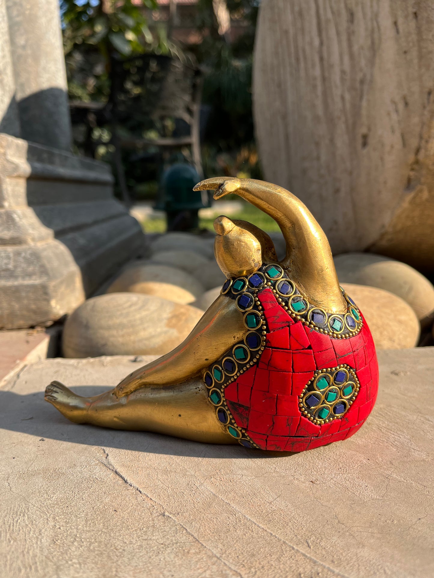 Brass Yogasan Sitting Woman