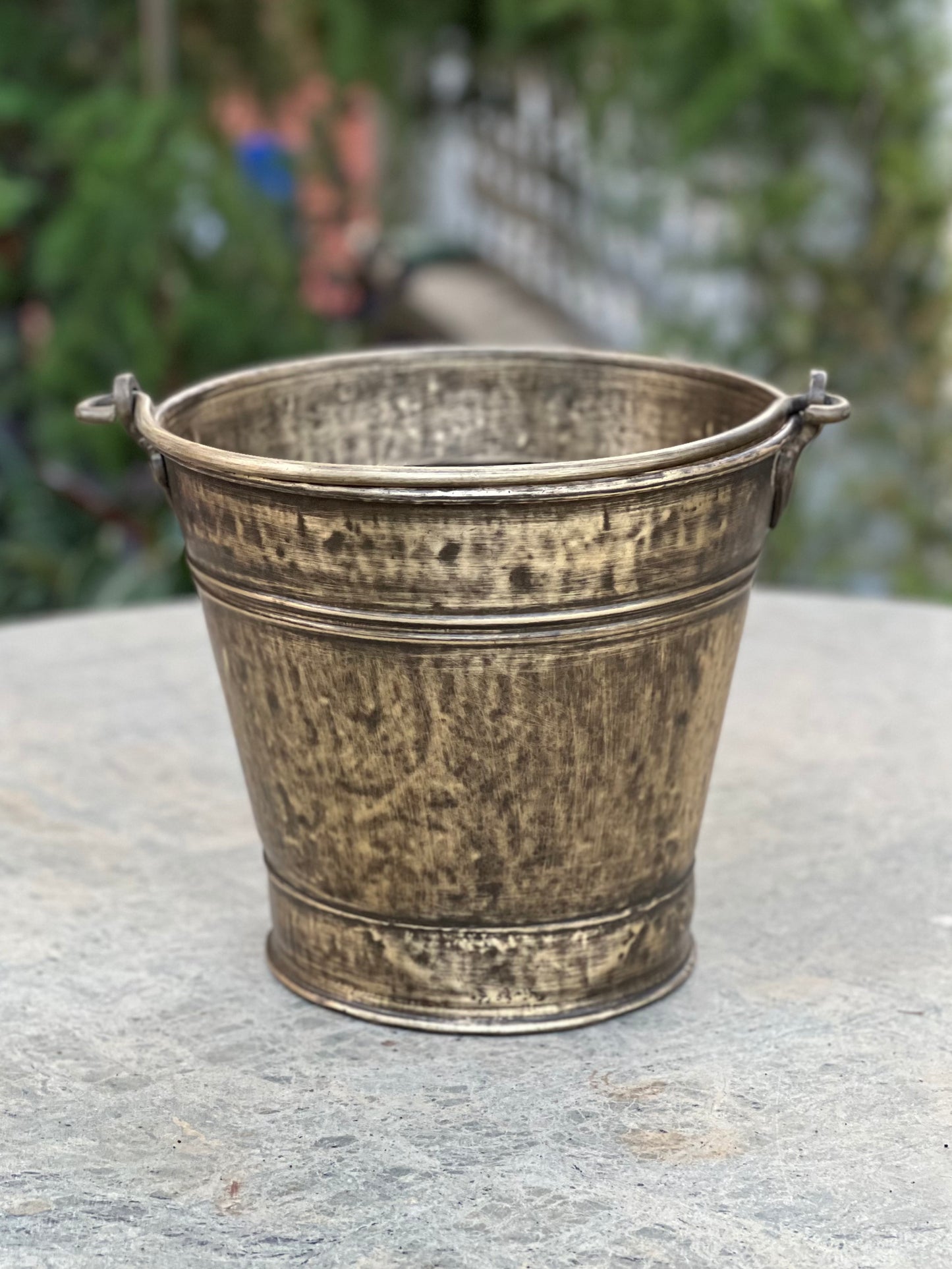 Old Brass Balti Planter