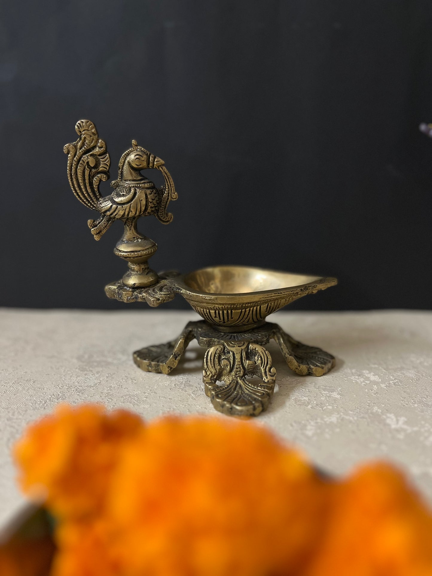 Brass Peacock Divine Deepam