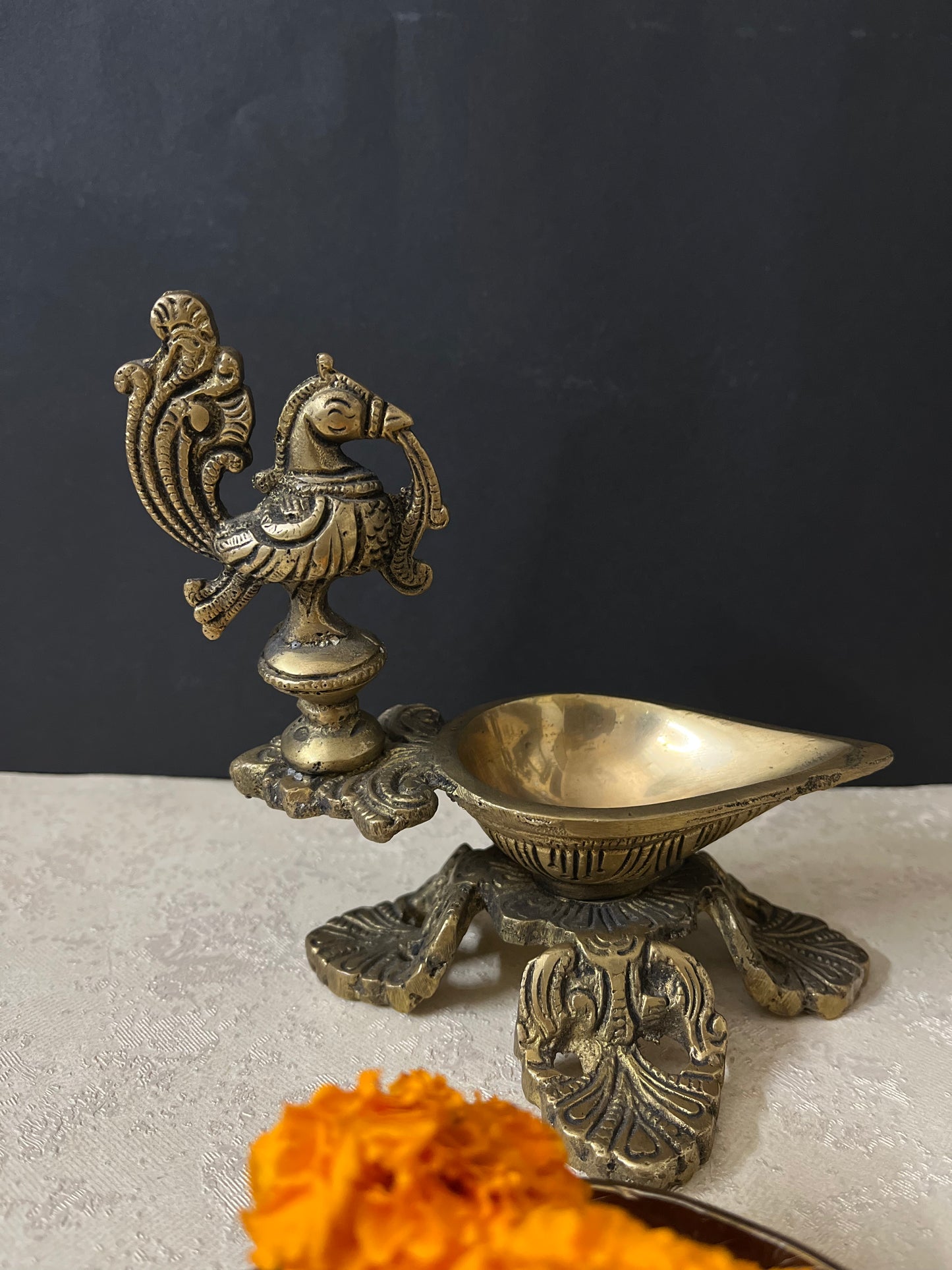 Brass Peacock Divine Deepam
