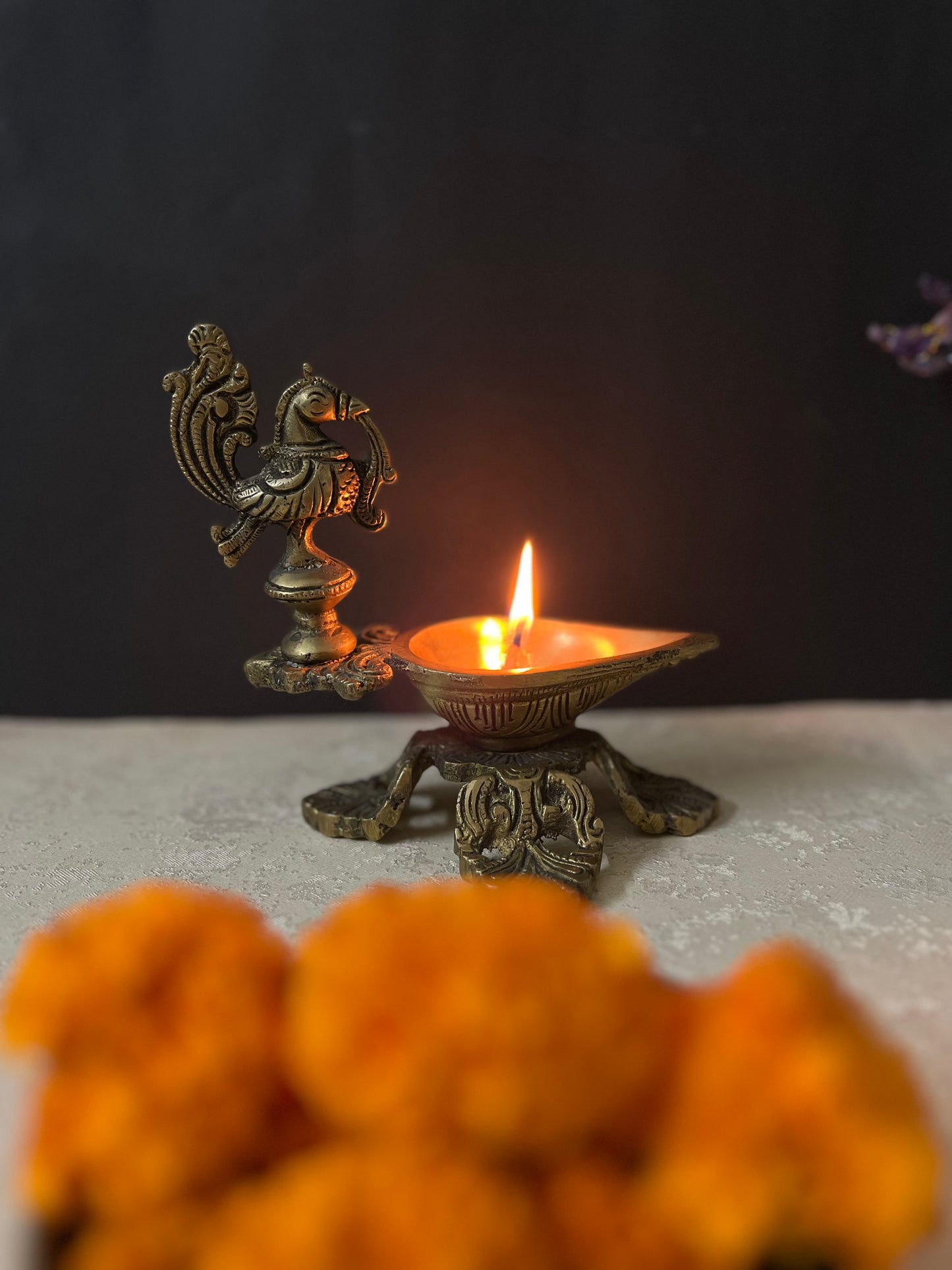 Brass Peacock Divine Deepam