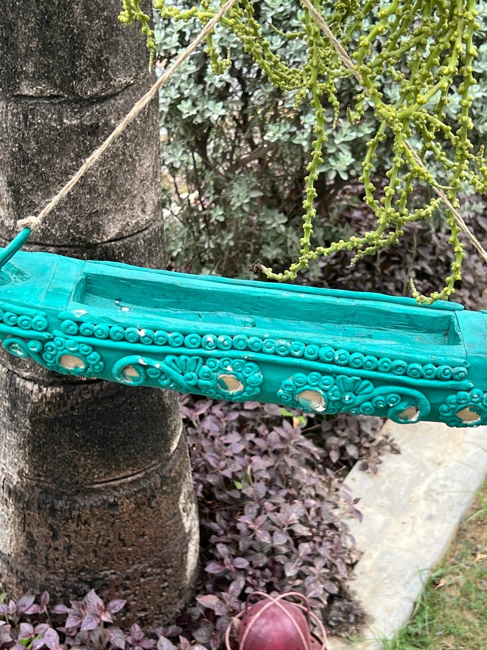 Wood Boat Terocotta Planter