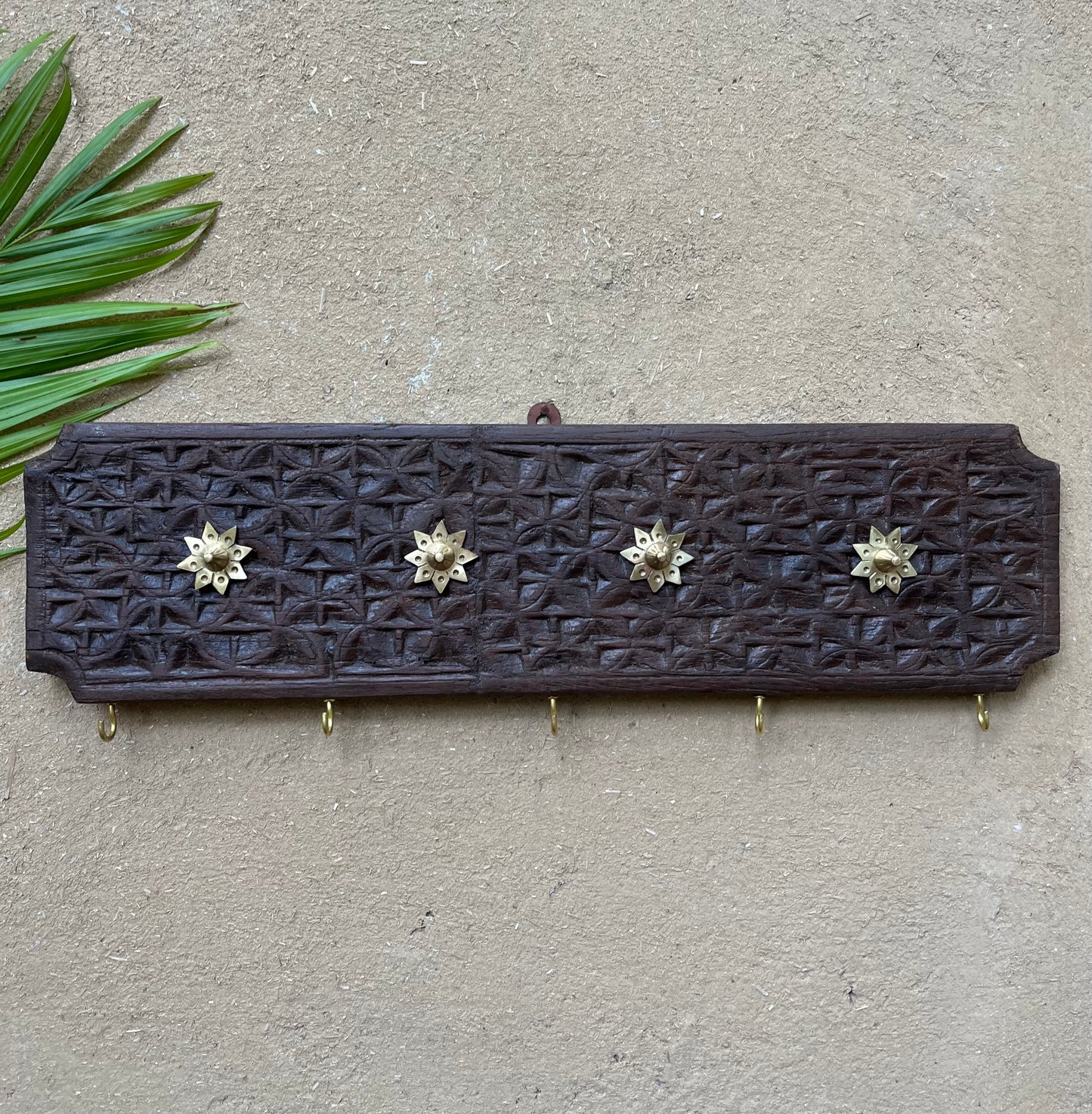 Hand Crafted Brass Flower Key Hook