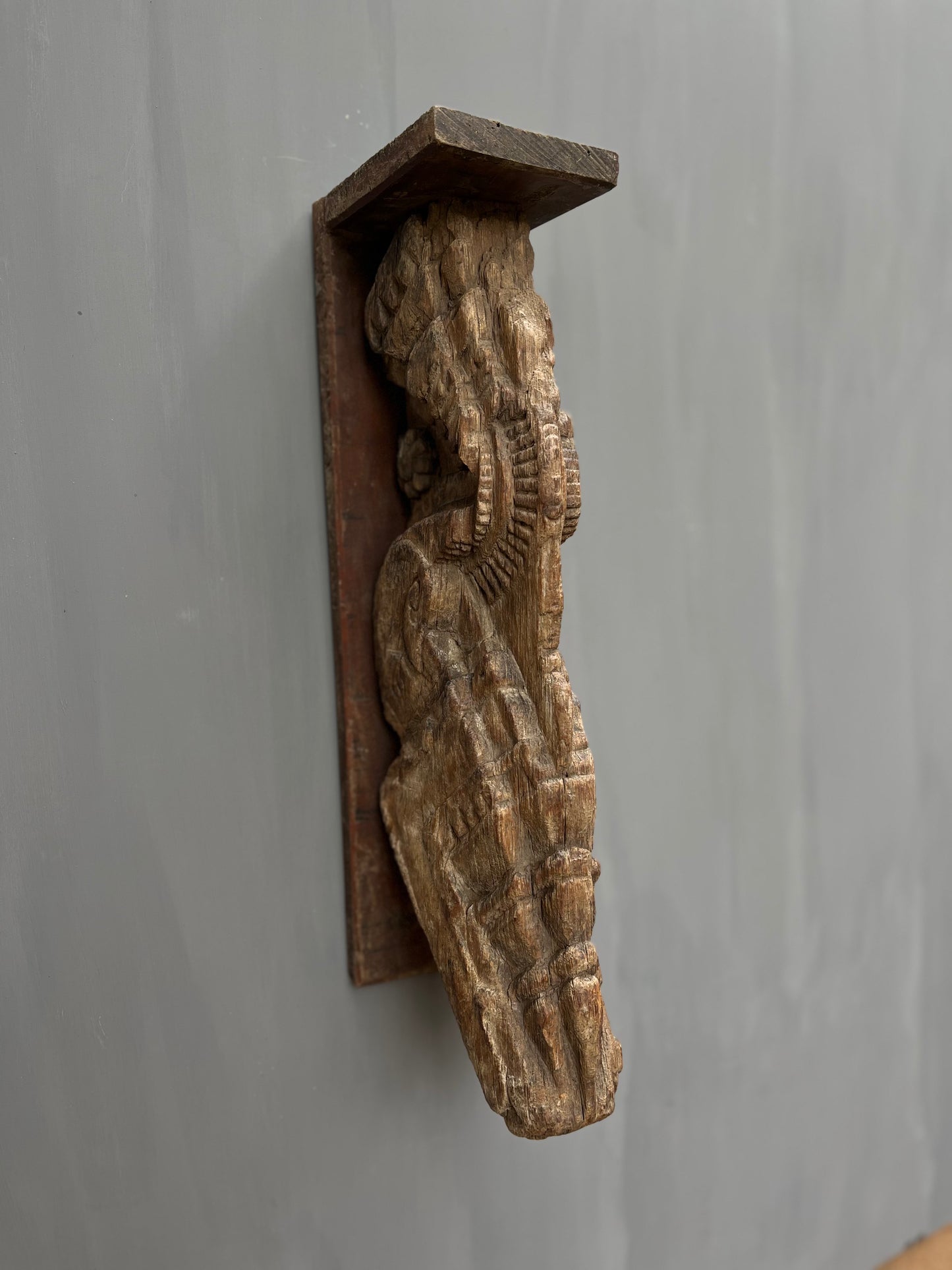 Vintage Hand Carved Wall Bracket