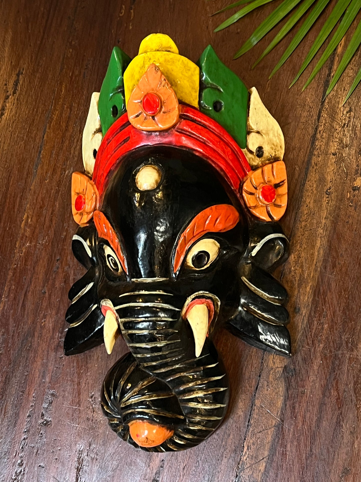 Wood Ganesha Black mask