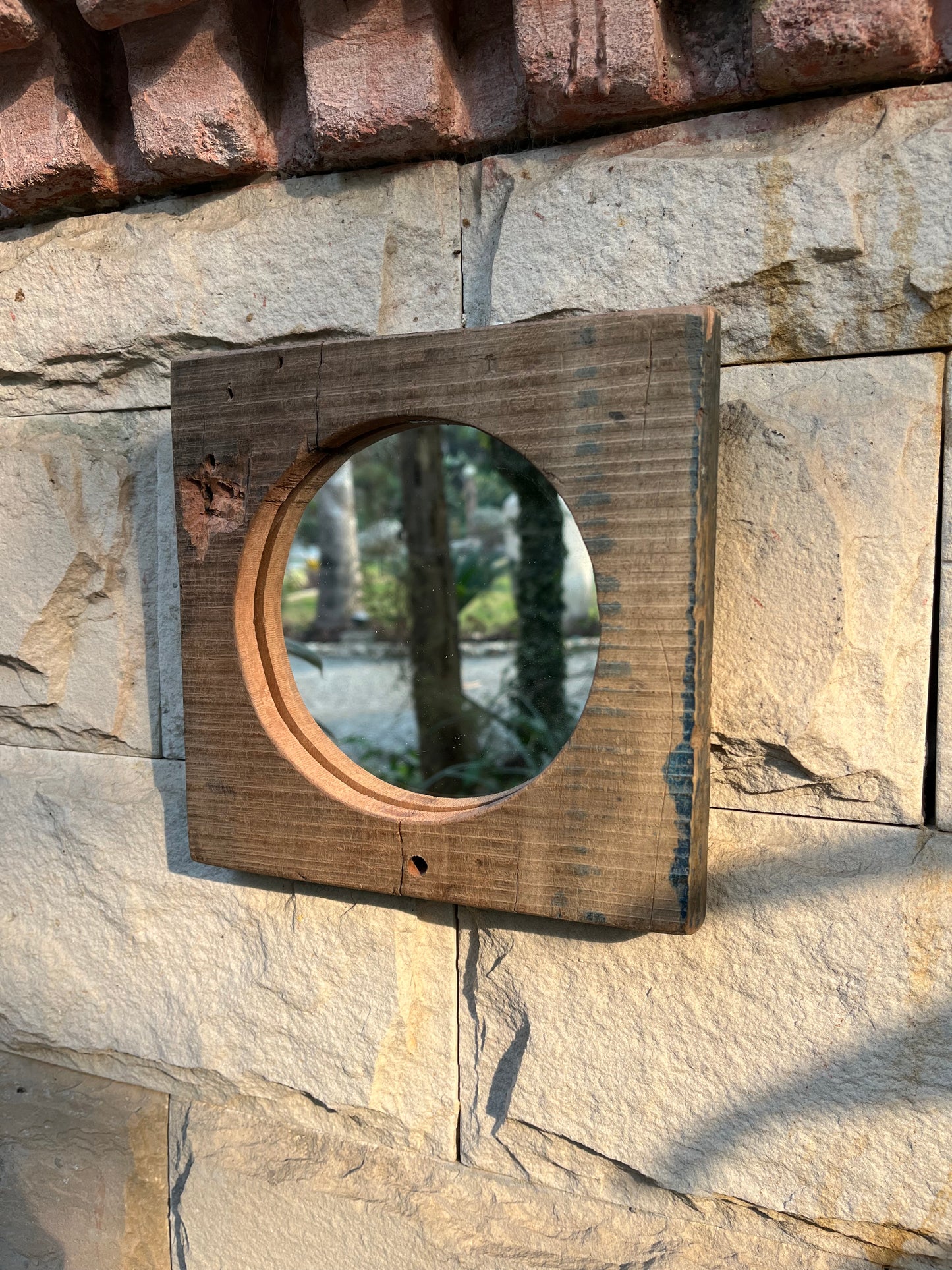 Wood Rustic Square mirror