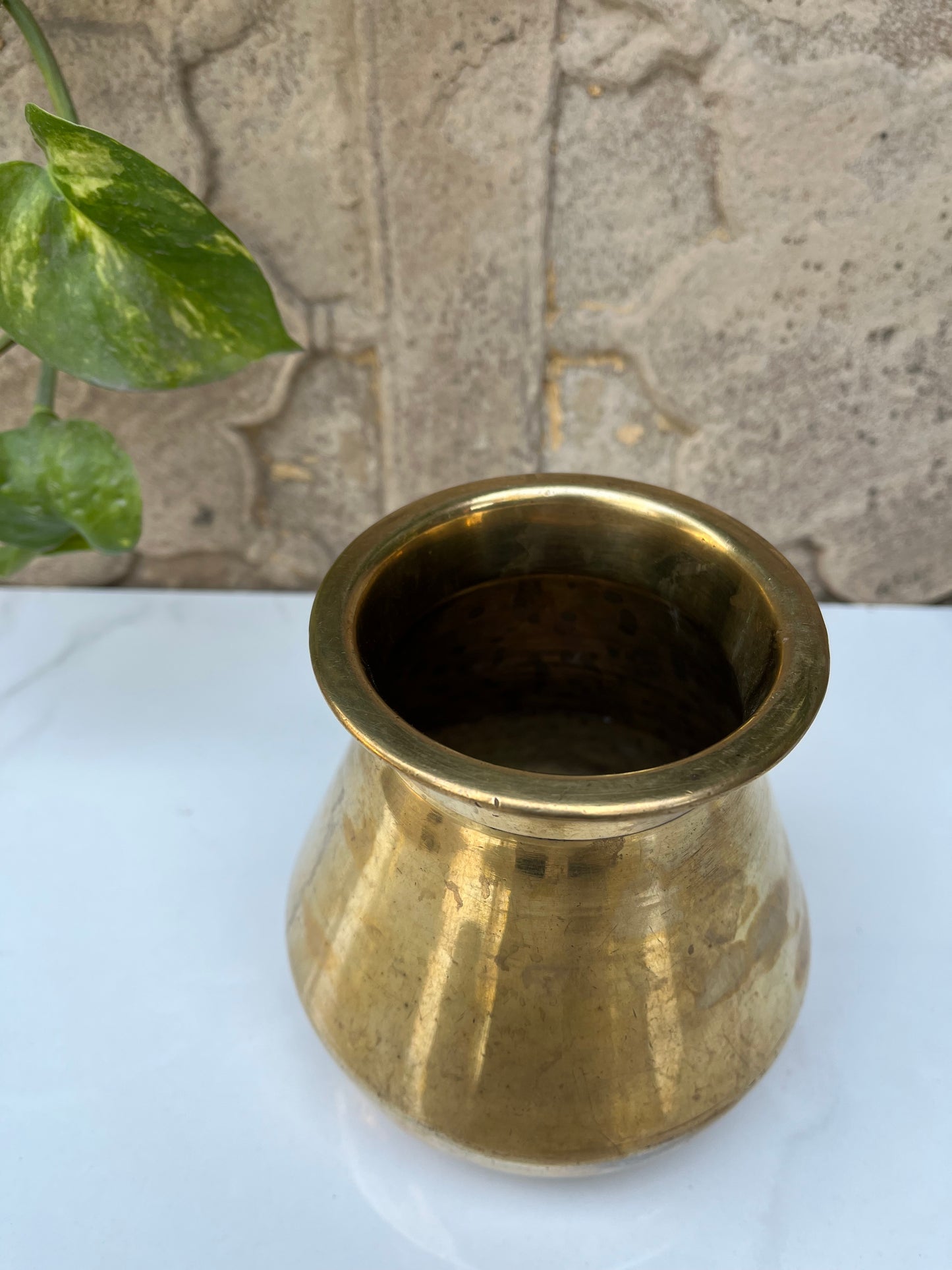 Vintage Brass Flower Pot