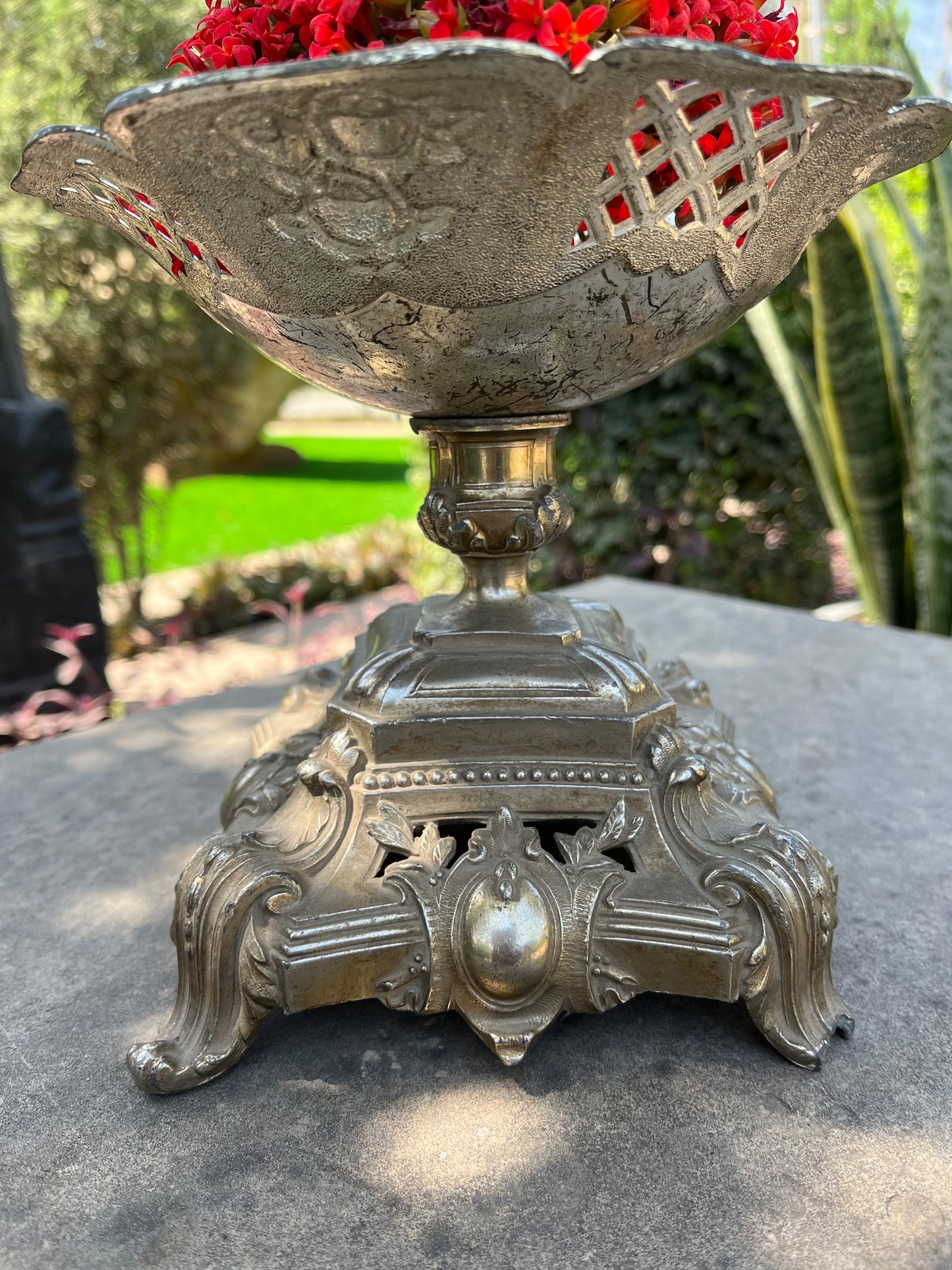 Vintage German Silver Flower Vase
