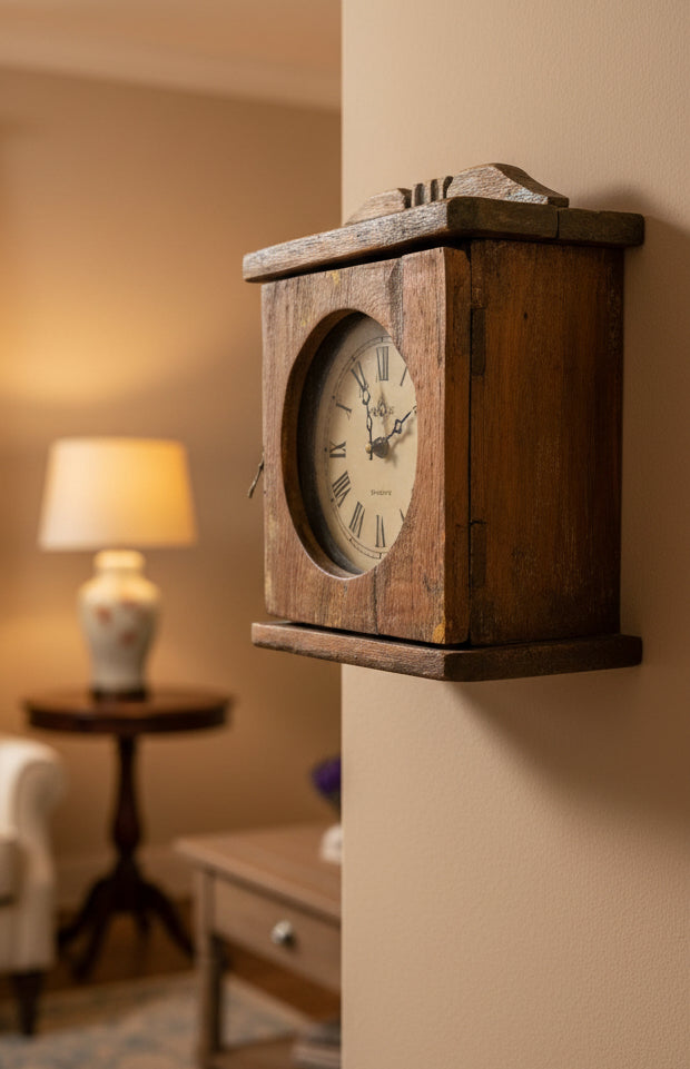 Vintage Wall Clock Box
