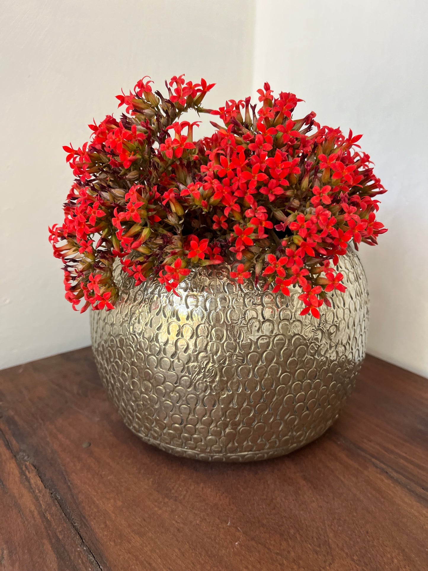 Round Decor German Silver Flower Pot