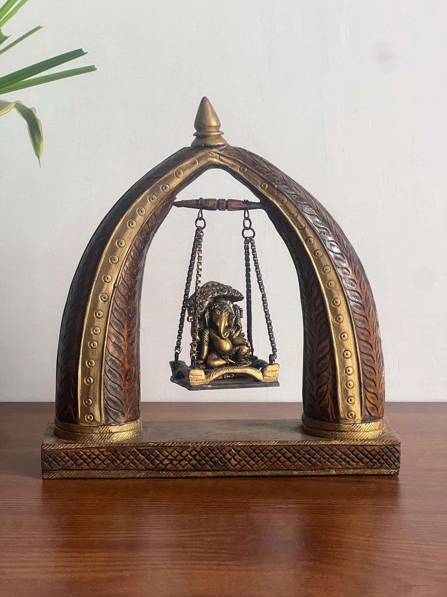 Wooden Swing Ganesha 