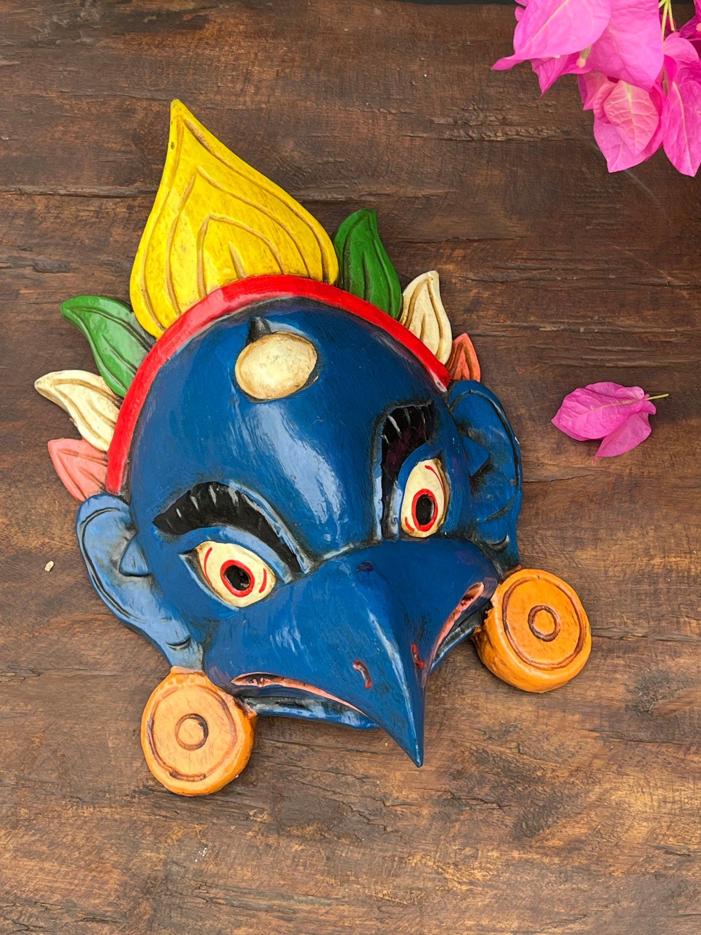 Wood Hand Carved Garud Mask