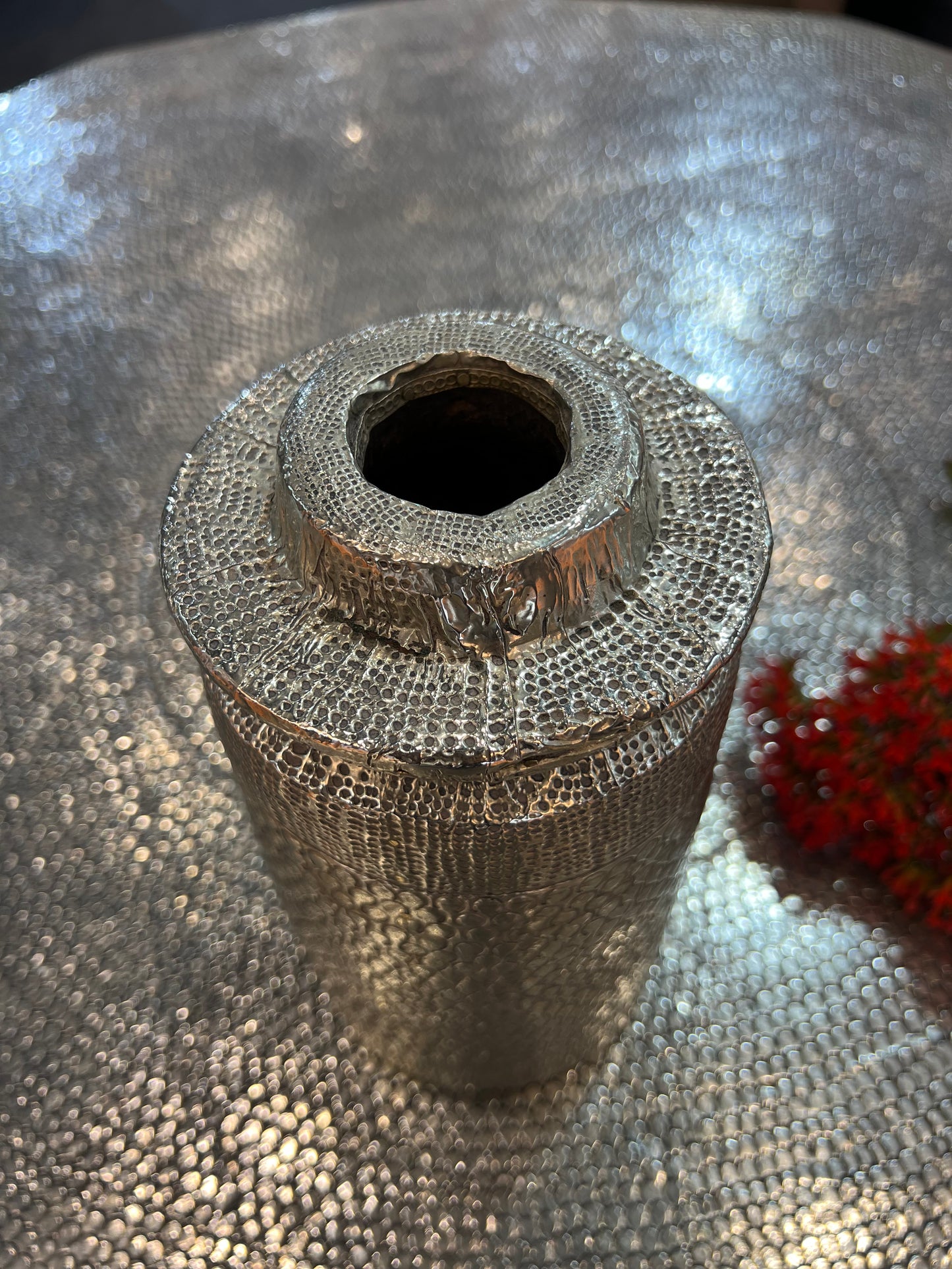 Wood Old German Silver Flower Pot