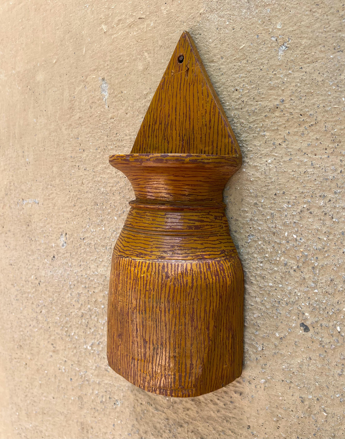 Wood Half Wall Pot