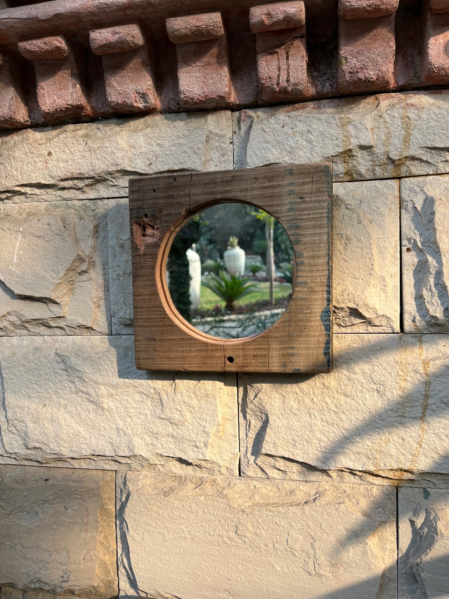 Wood Rustic Square mirror