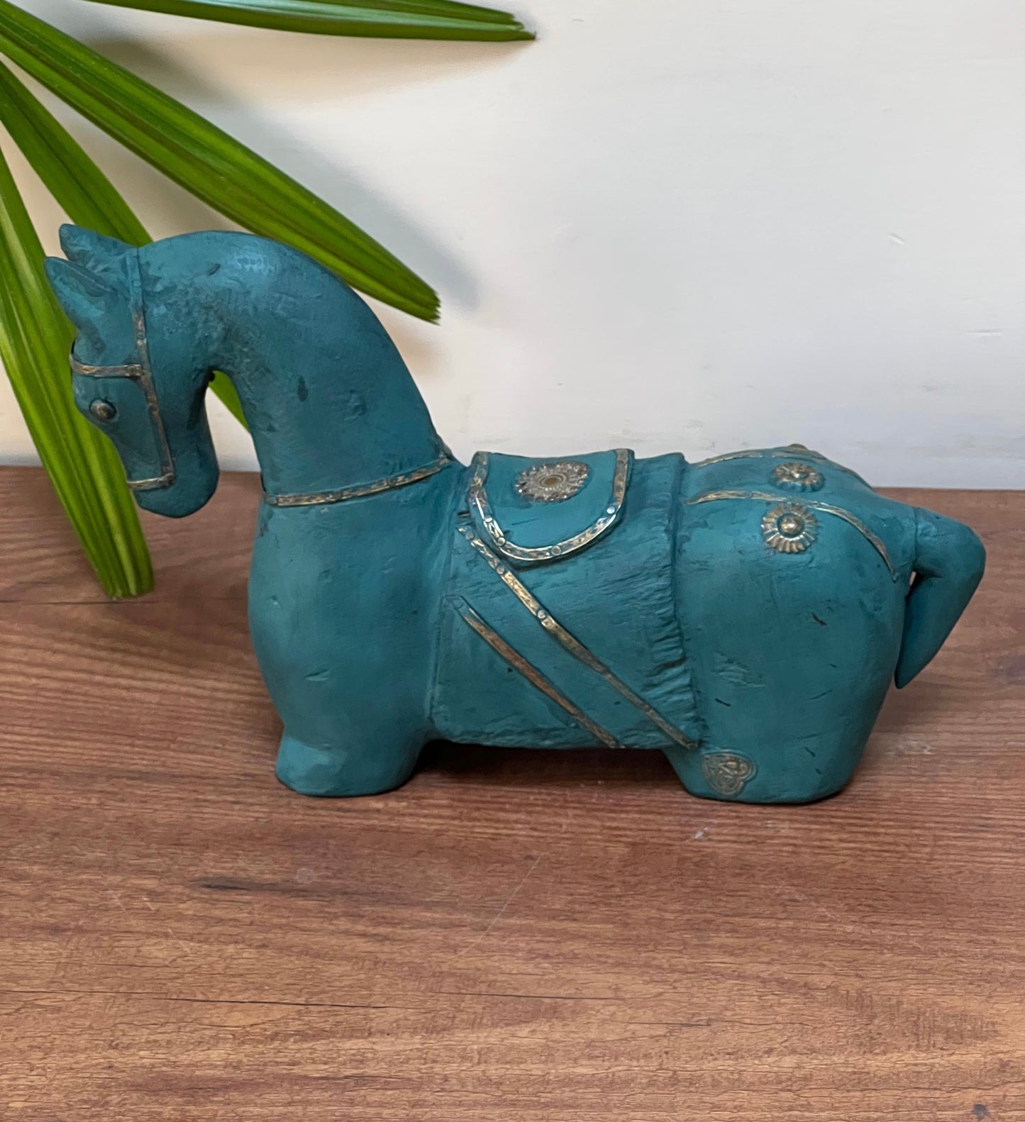 Wooden Horse With Brass Work