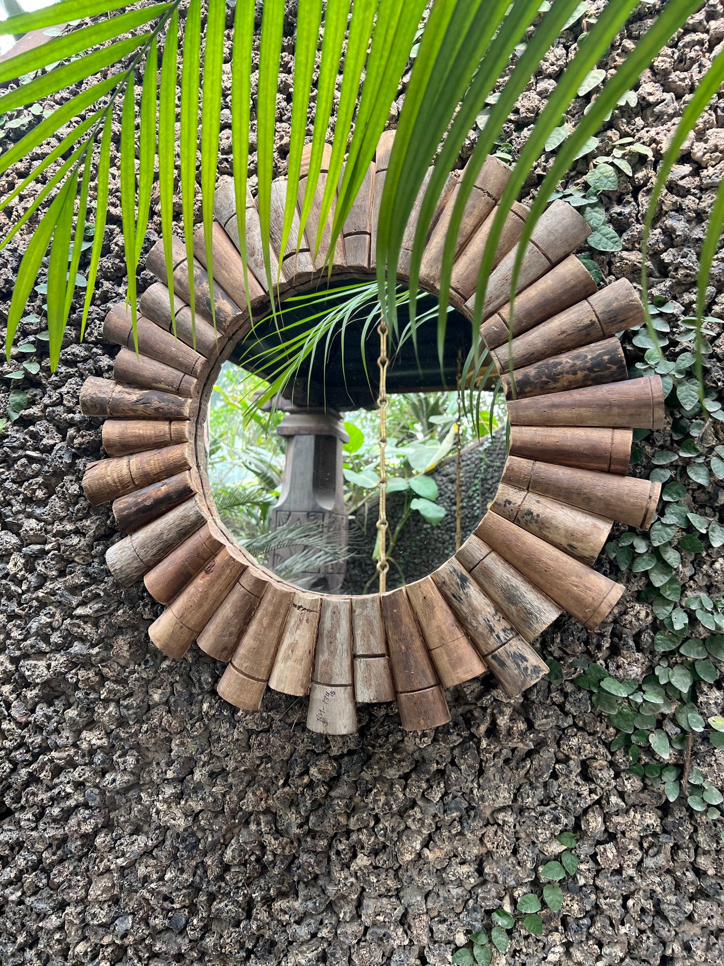 Wood Round Rustic Mirror