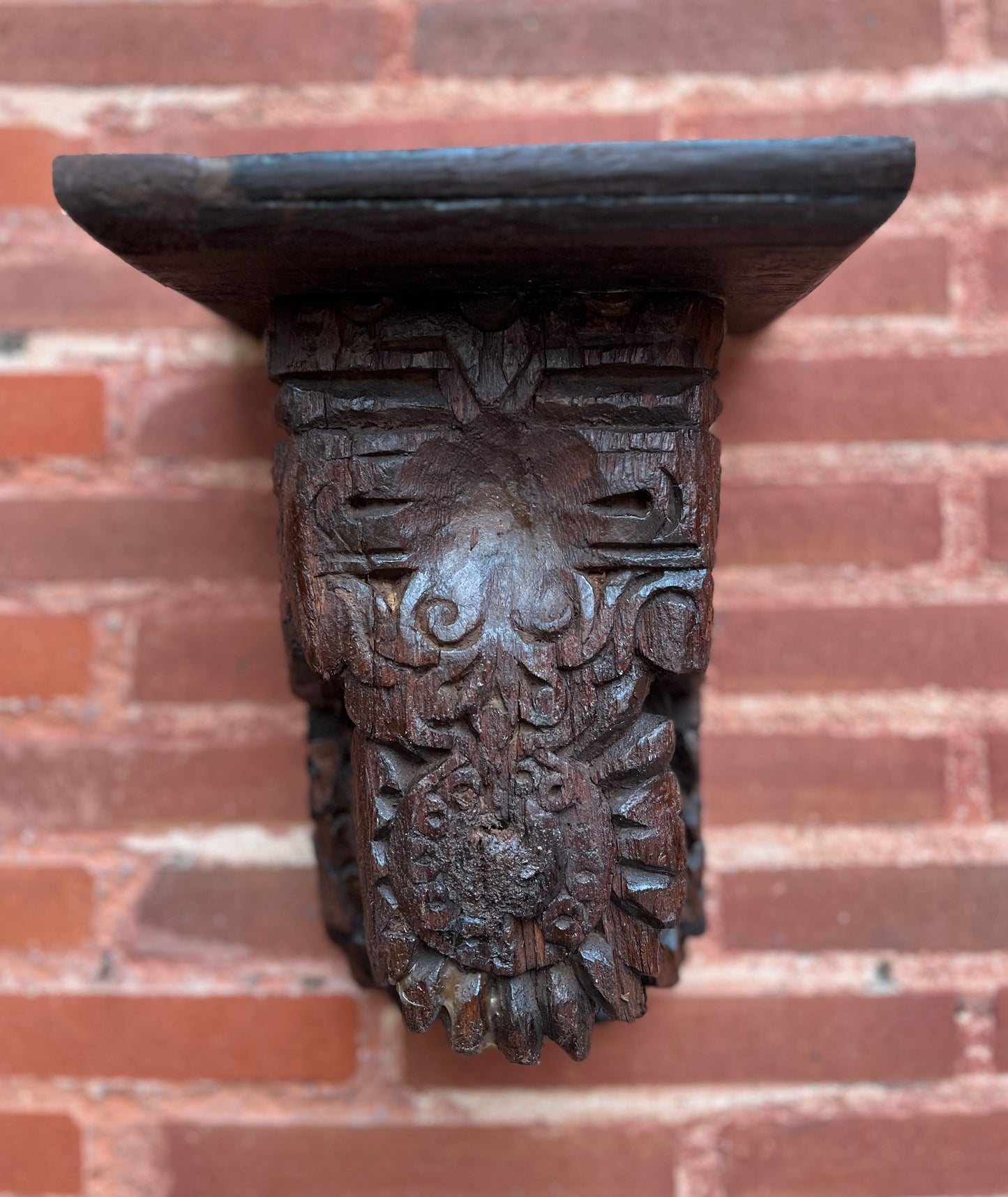 Wooden Hand-Carved Wall Bracket