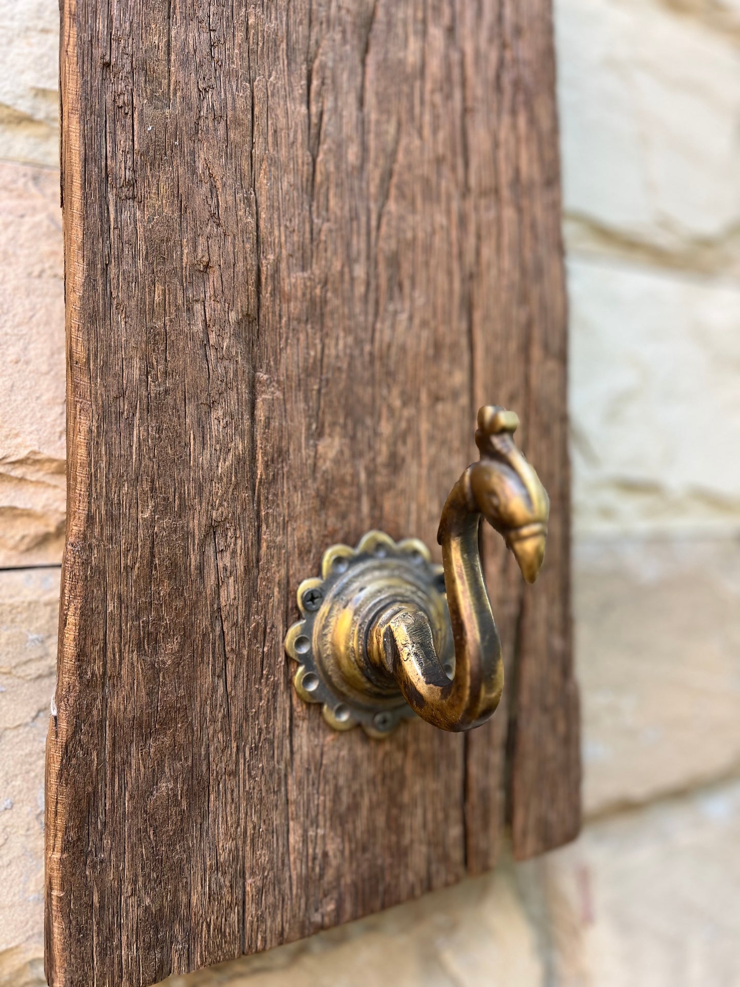 Vintage Distress Peacock Wall Hanger