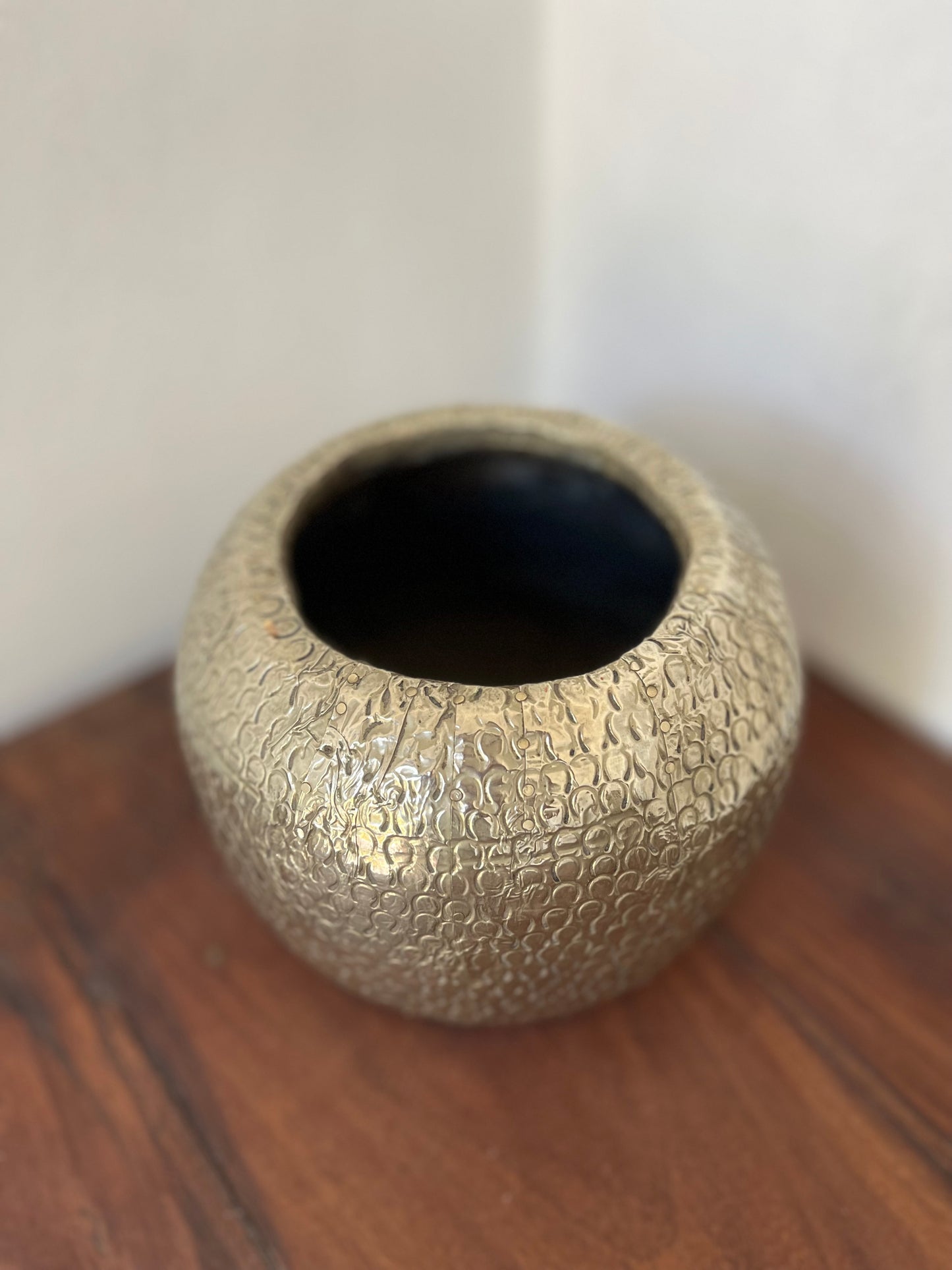 Round Decor German Silver Flower Pot