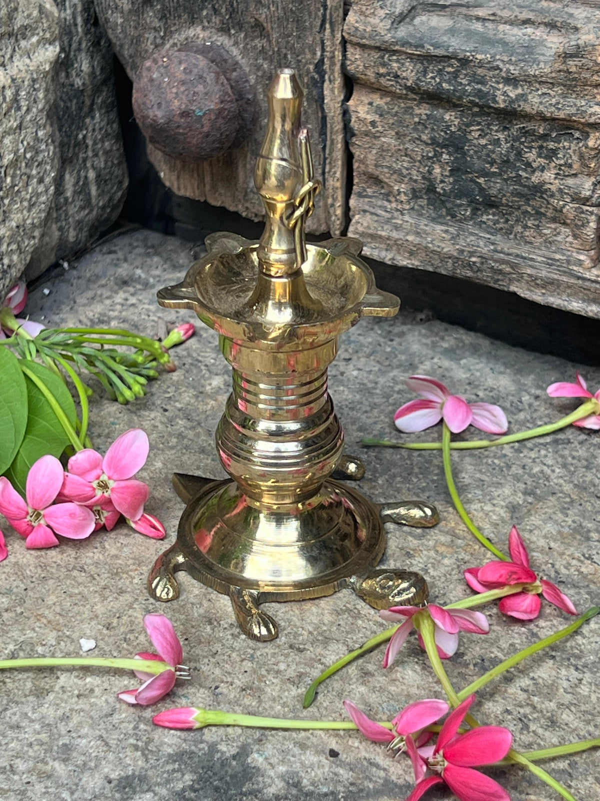 Brass Turtle Oil Lamp