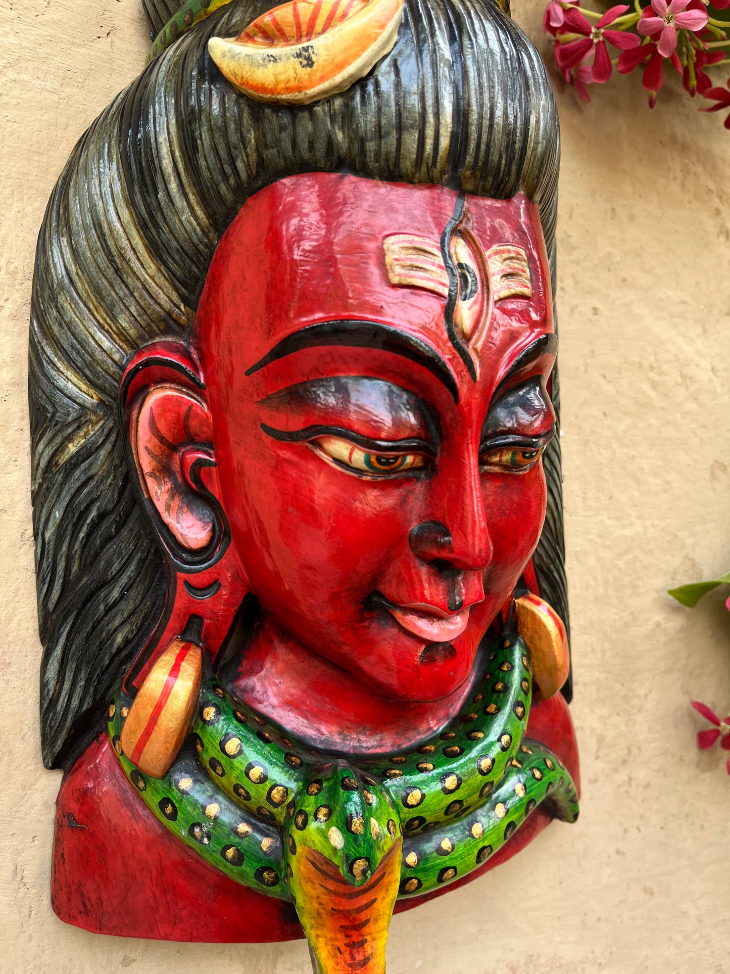 Wood Divine Shiva Mask