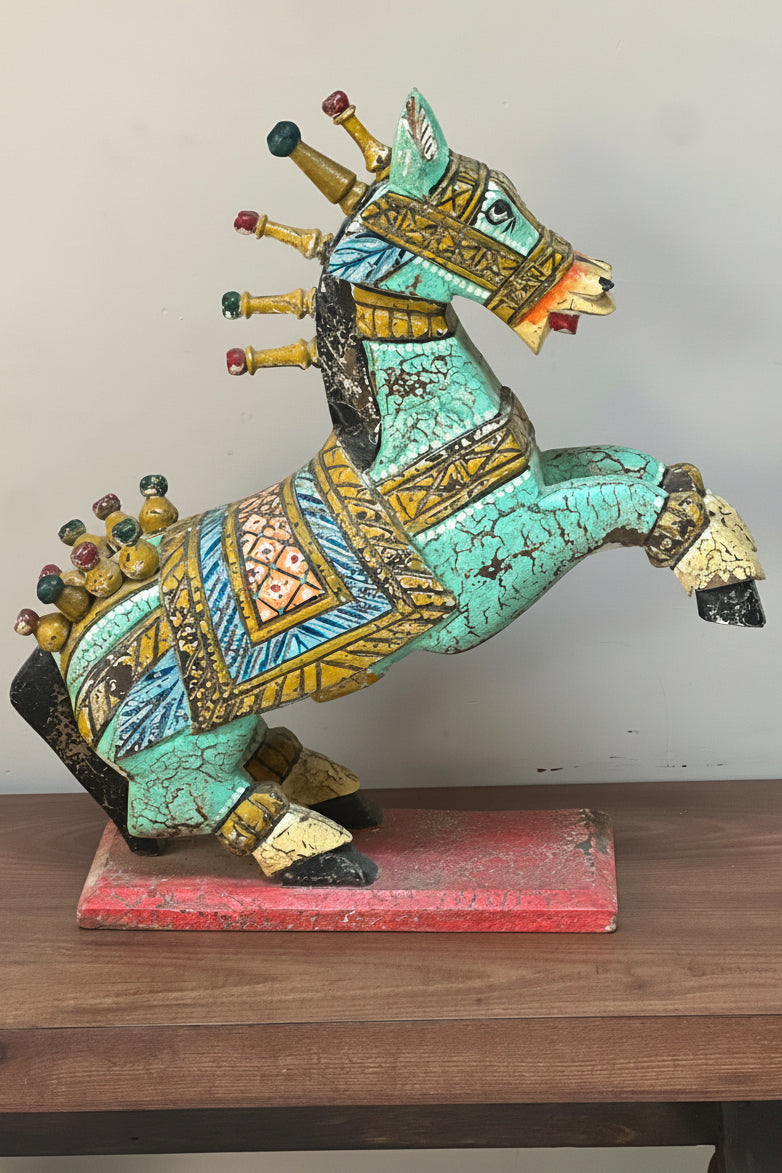 Hand Carved Jumping Horse