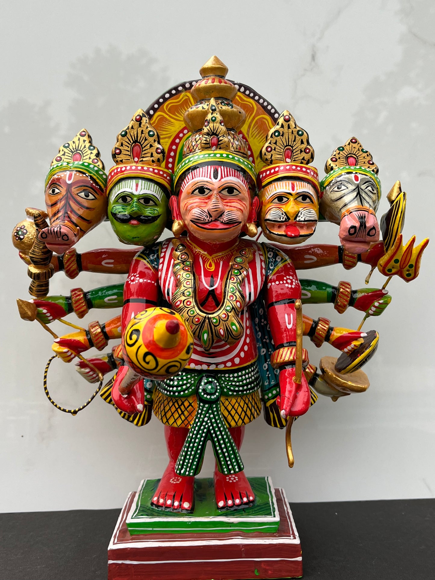 Handpainted Colour Panchmukhi Hanuman