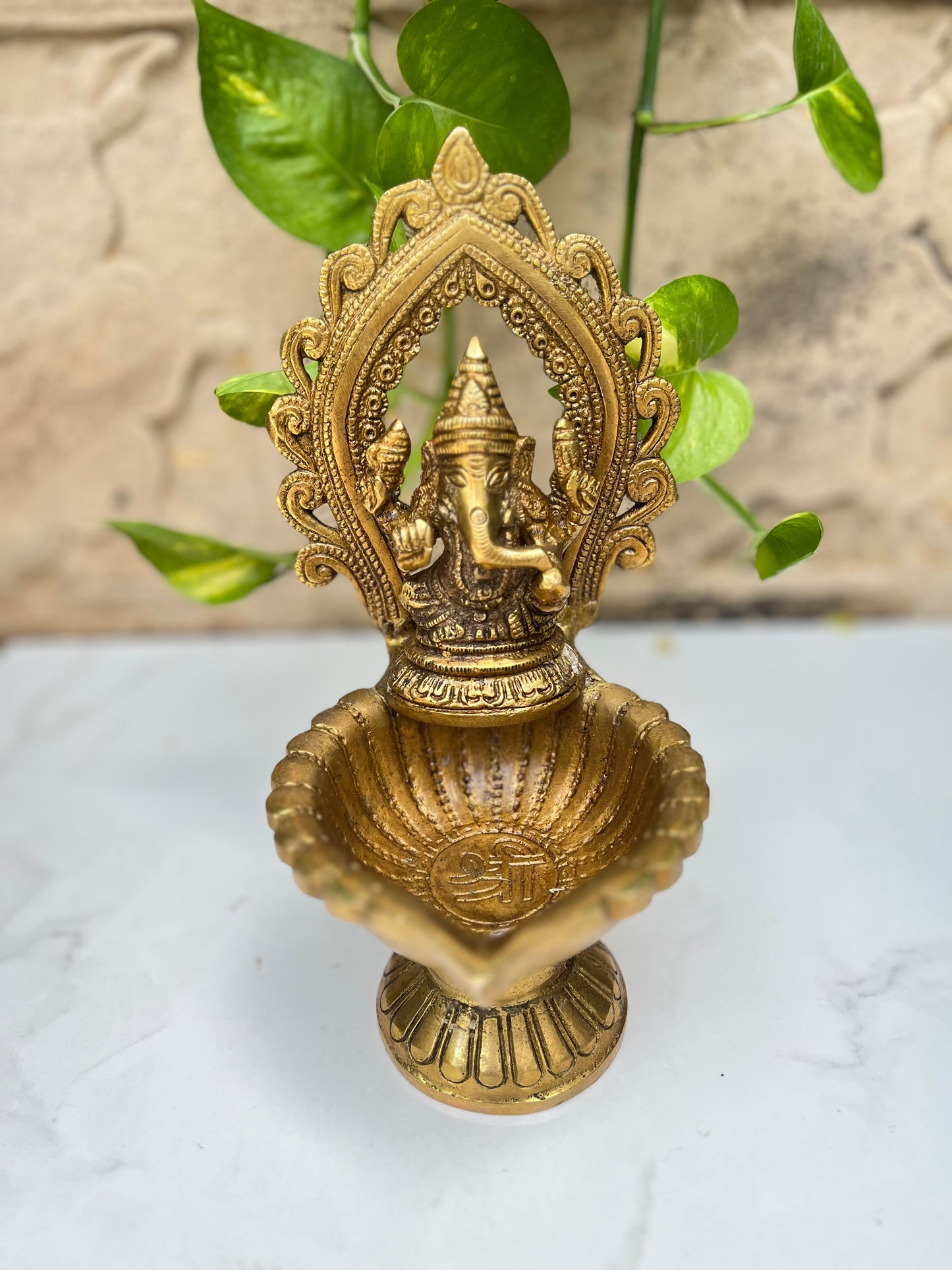 Brass Hand Crafted Ganesha Deepam