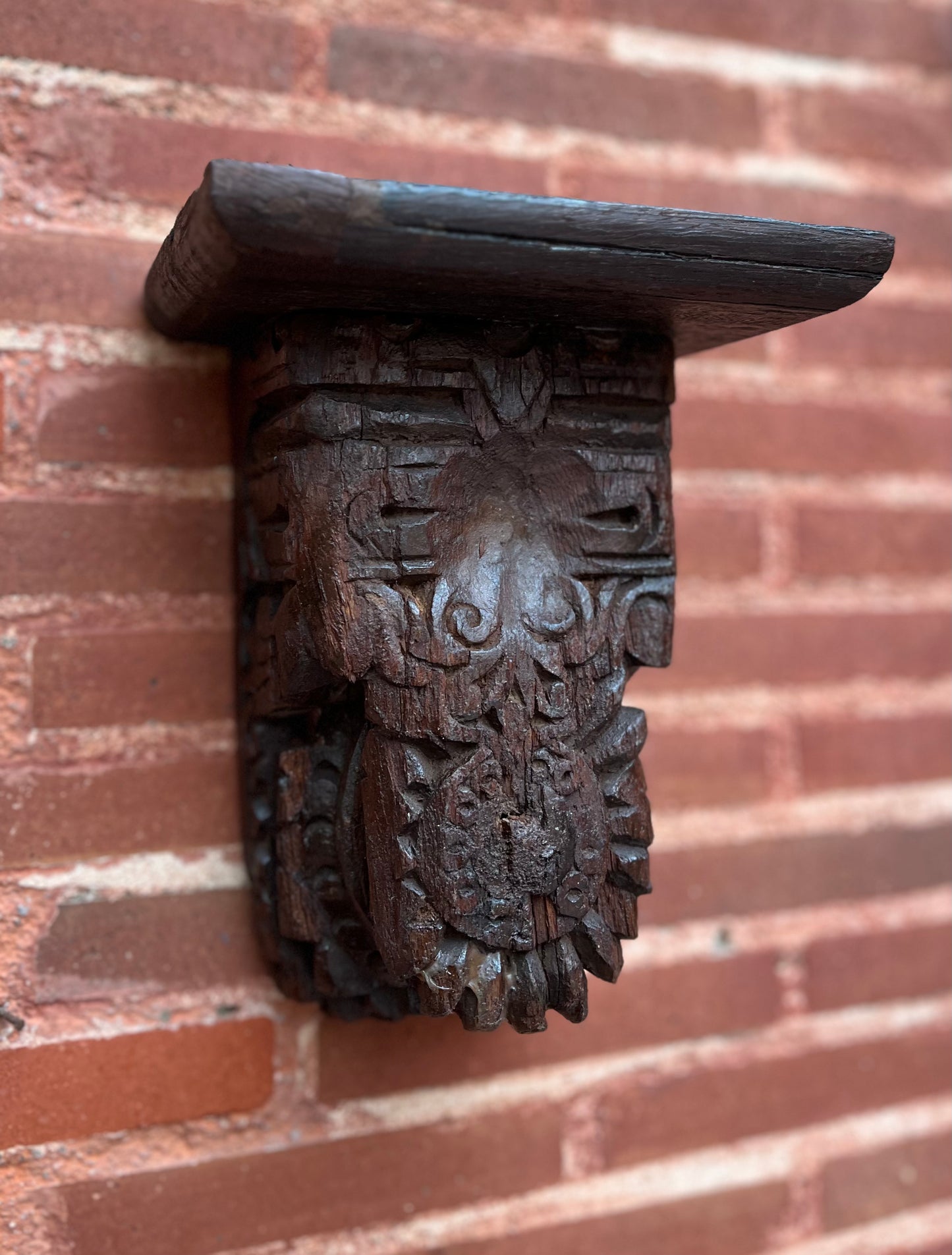 Wooden Hand-Carved Wall Bracket
