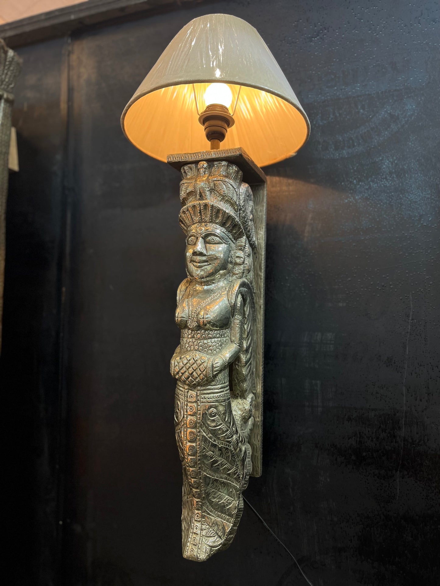 Metal Vintage German Silver Wall Angle Lamp