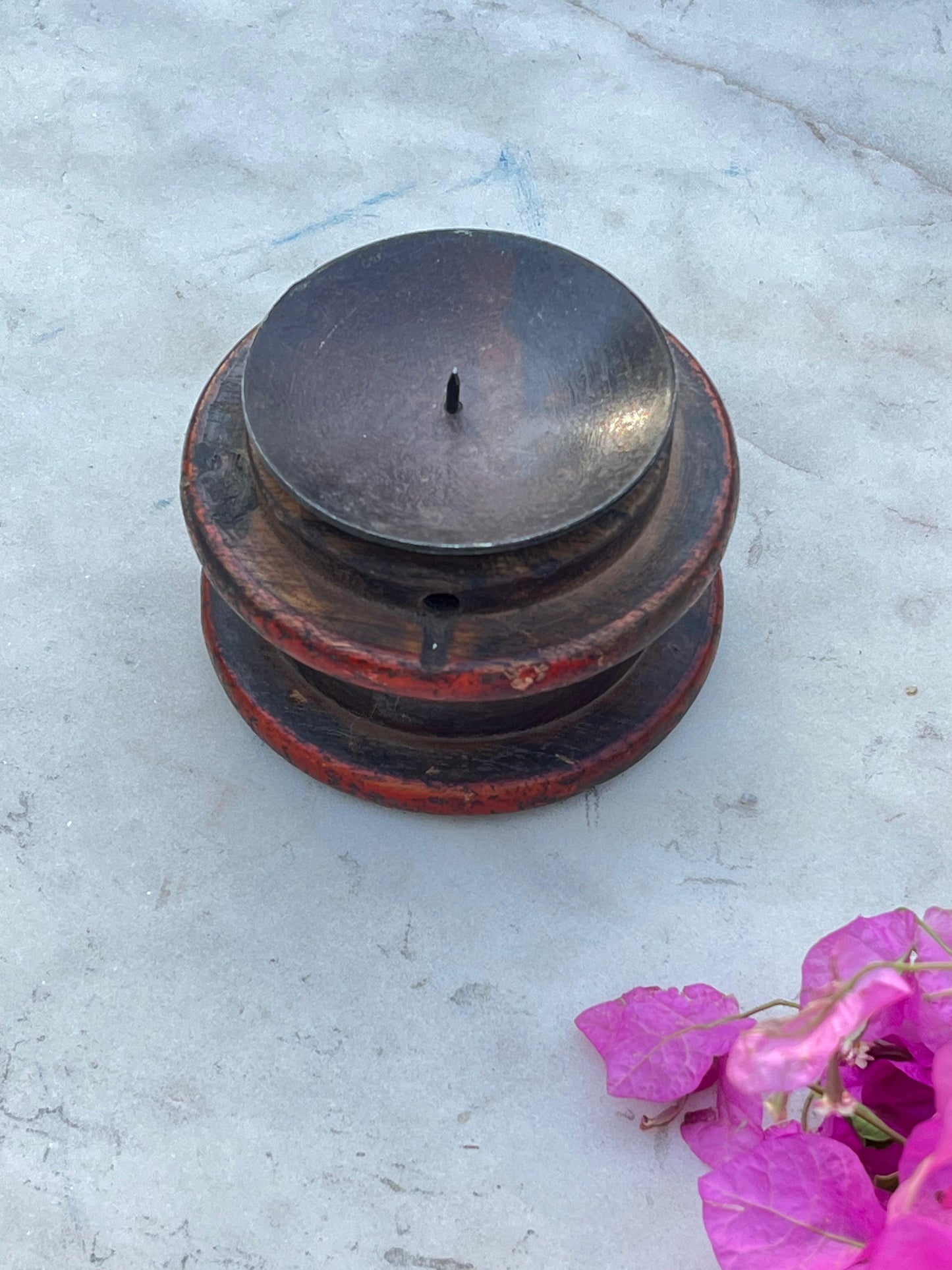 Wood Round Candle Holder