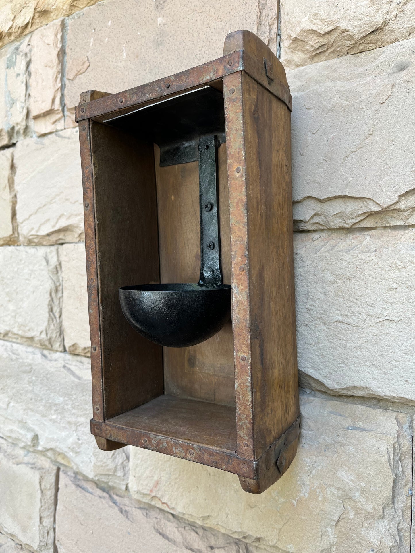 Wooden Wall candle Oil Lamp