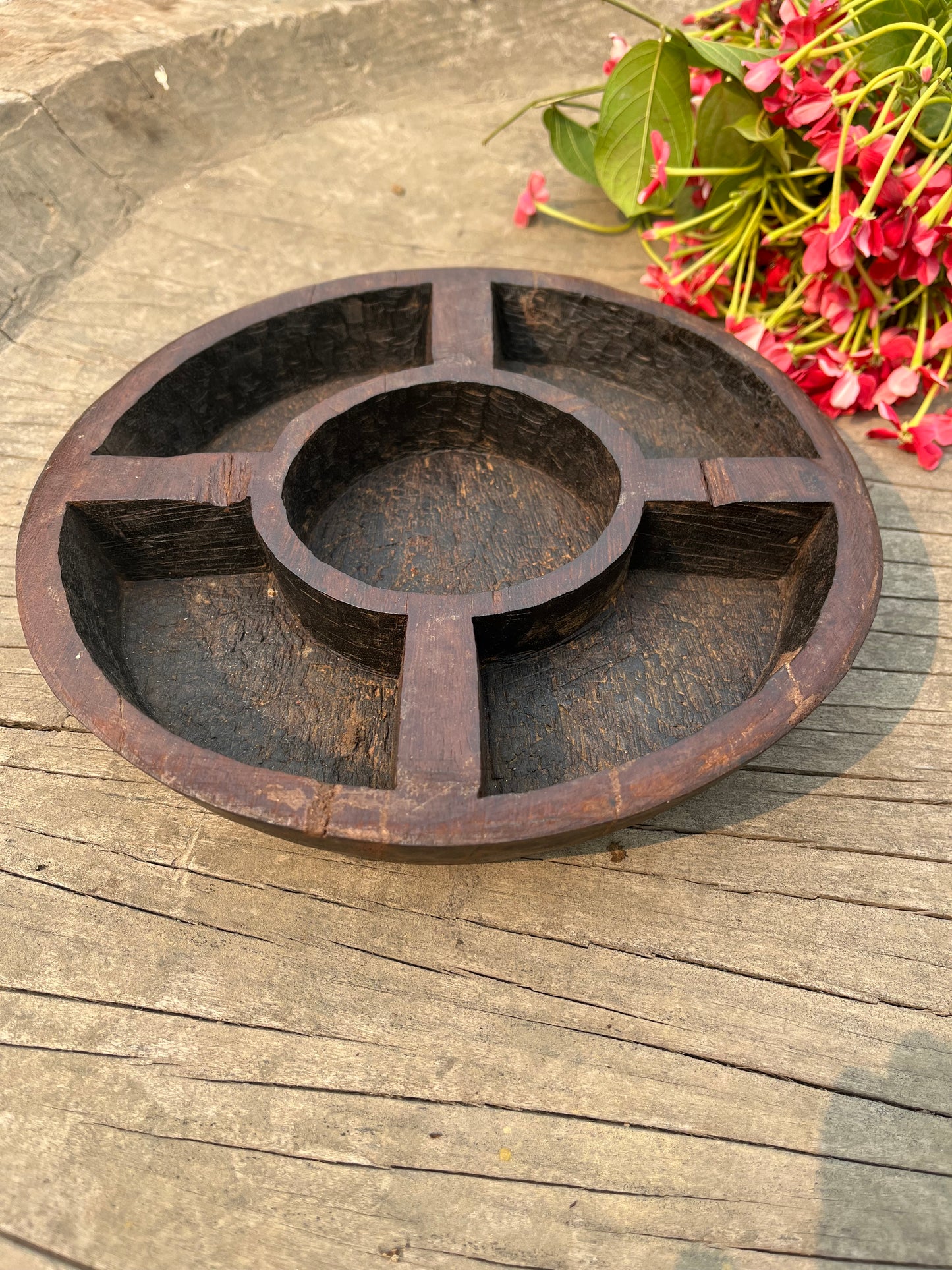 Vintage wooden Spice platter