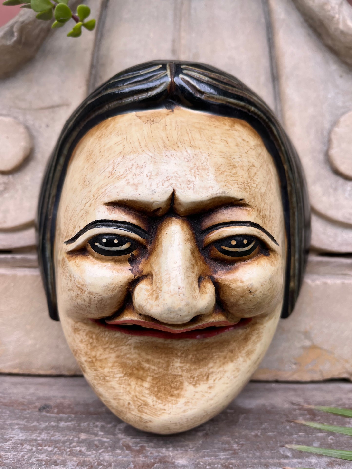 Wooden Clown Mask