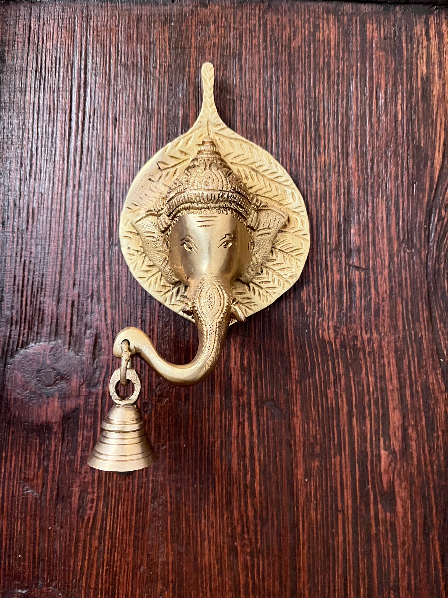 Brass Leaf Wall Ganesha Bell