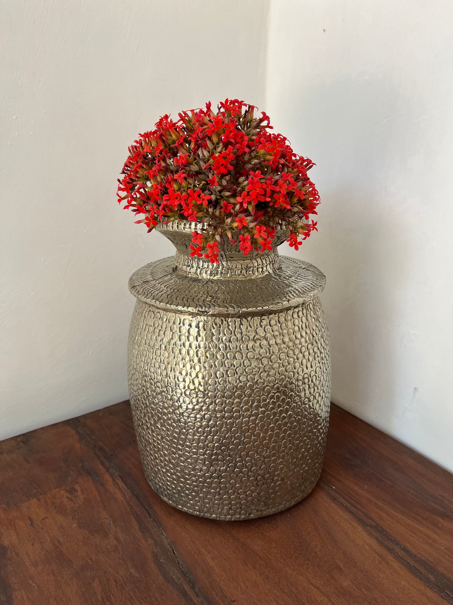 Wood German Silver Flower Pot